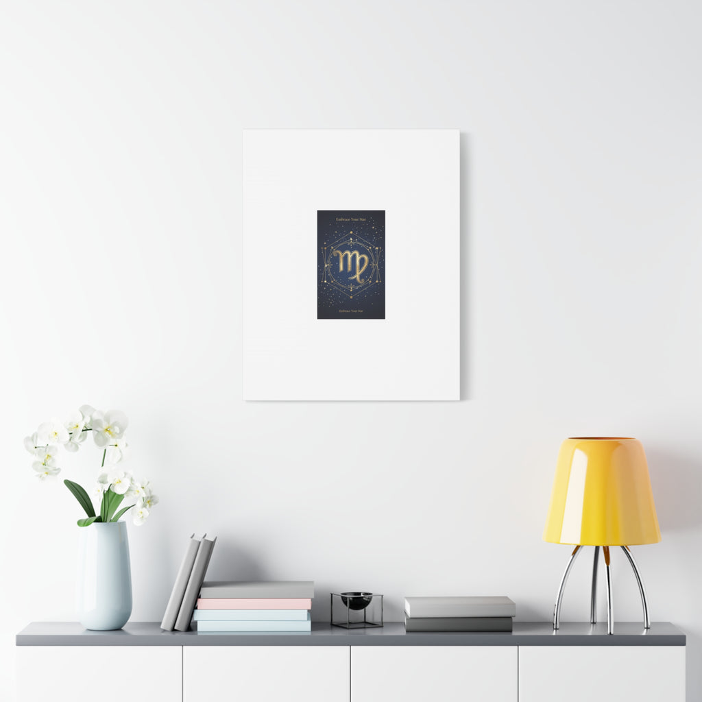 Virgo Zodiac Canvas, Astrology Art Print | Celestial Constellation Wall Decor