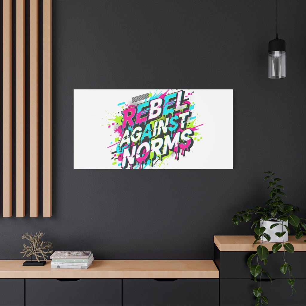 Rebel Against Norms Canvas | anti-aesthetic, glitch font art