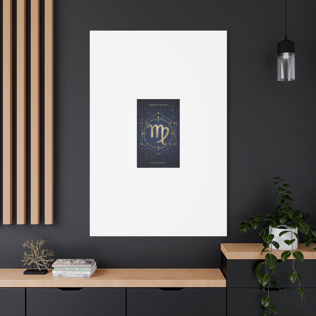 Virgo Zodiac Canvas, Astrology Art Print | Celestial Constellation Wall Decor