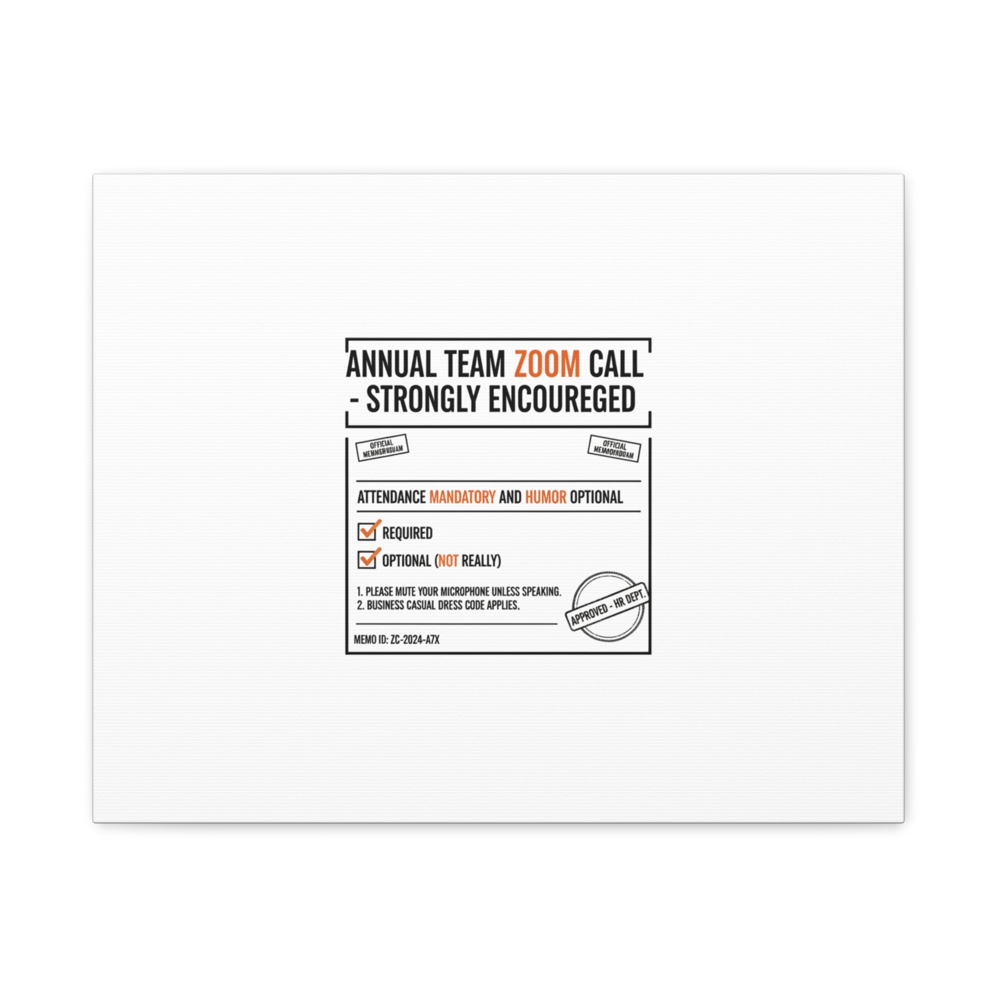 Office Sign Parody Canvas, Workplace Humor Notice Typography | Desk Wall Art