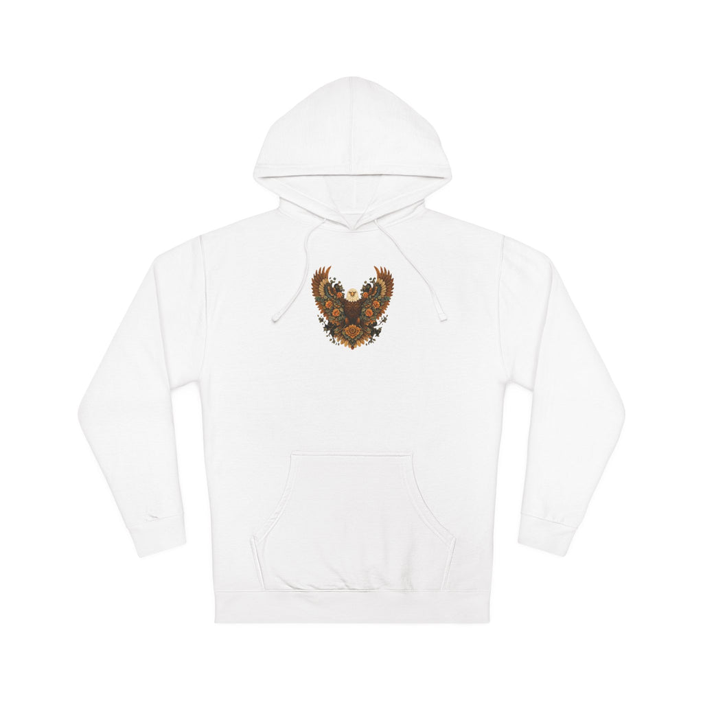 Floral Eagle Hoodie — Rustic Sunflower Wing Graphic Sweatshirt