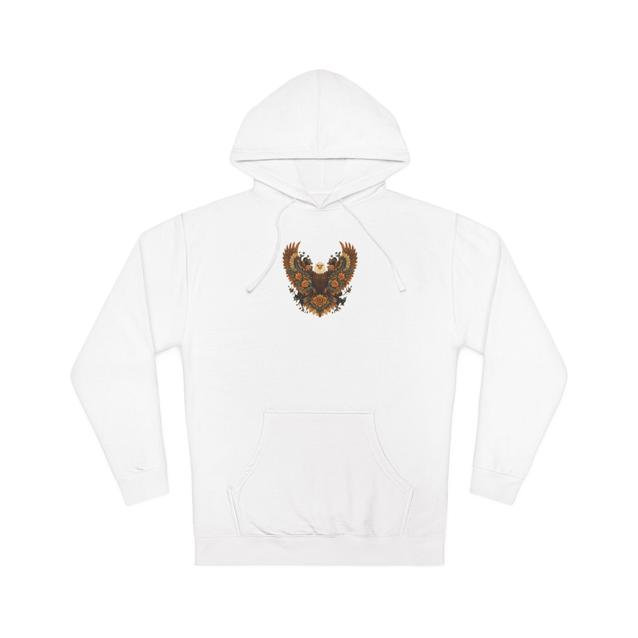 Floral Eagle Hoodie — Rustic Sunflower Wing Graphic Sweatshirt