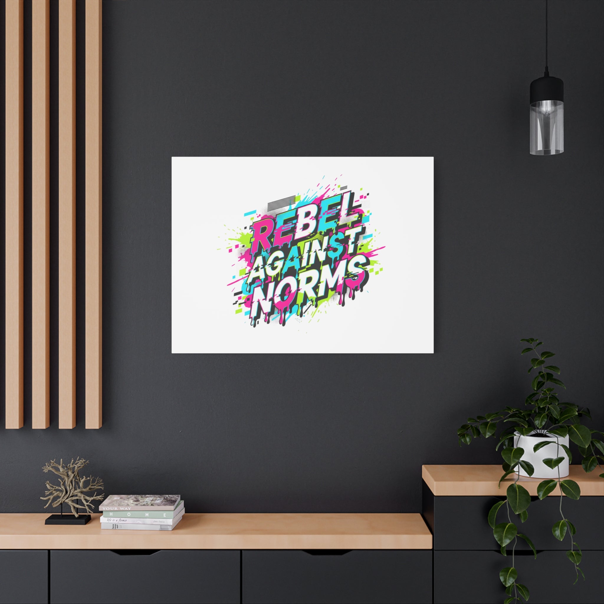 Rebel Against Norms Canvas | anti-aesthetic, glitch font art