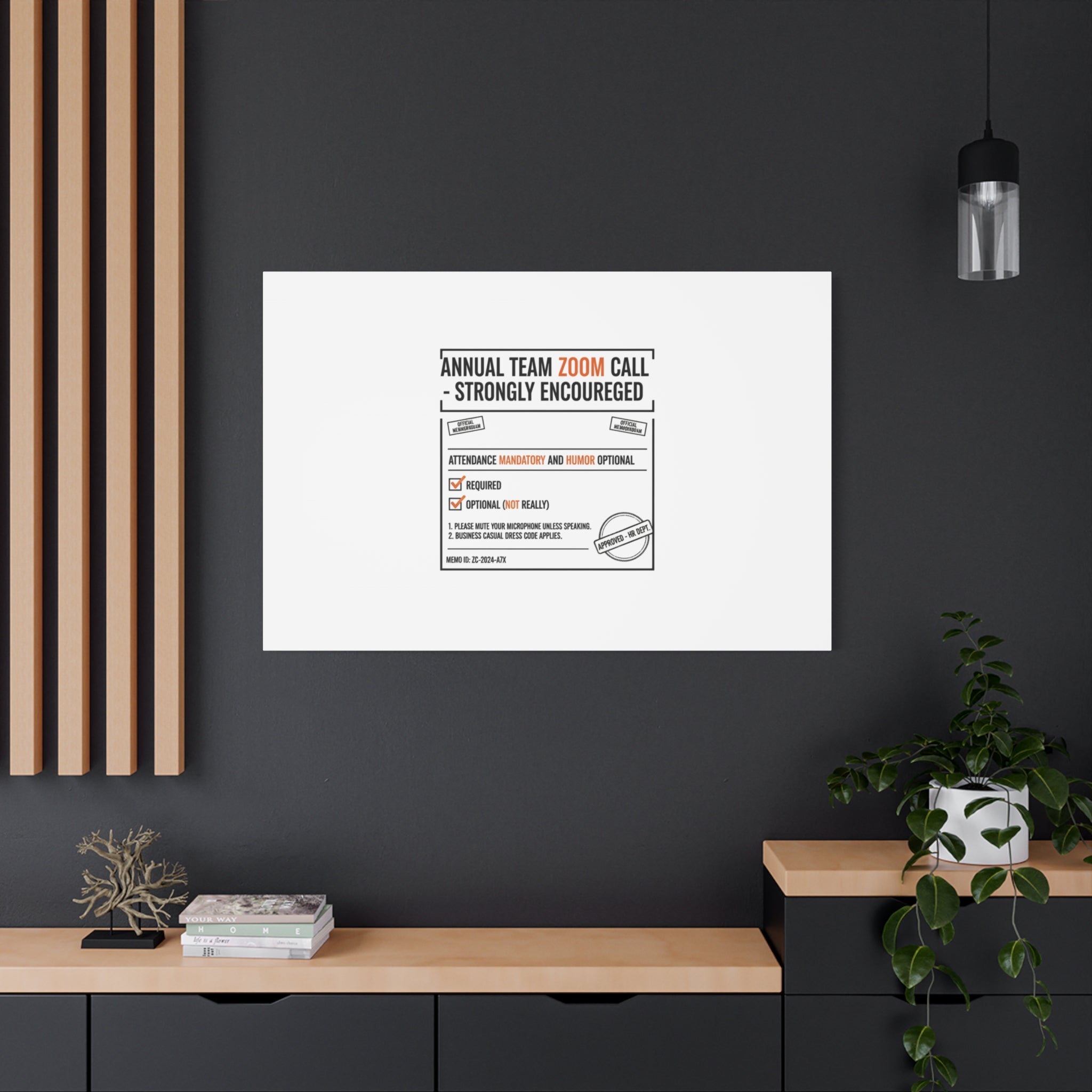 Office Sign Parody Canvas, Workplace Humor Notice Typography | Desk Wall Art