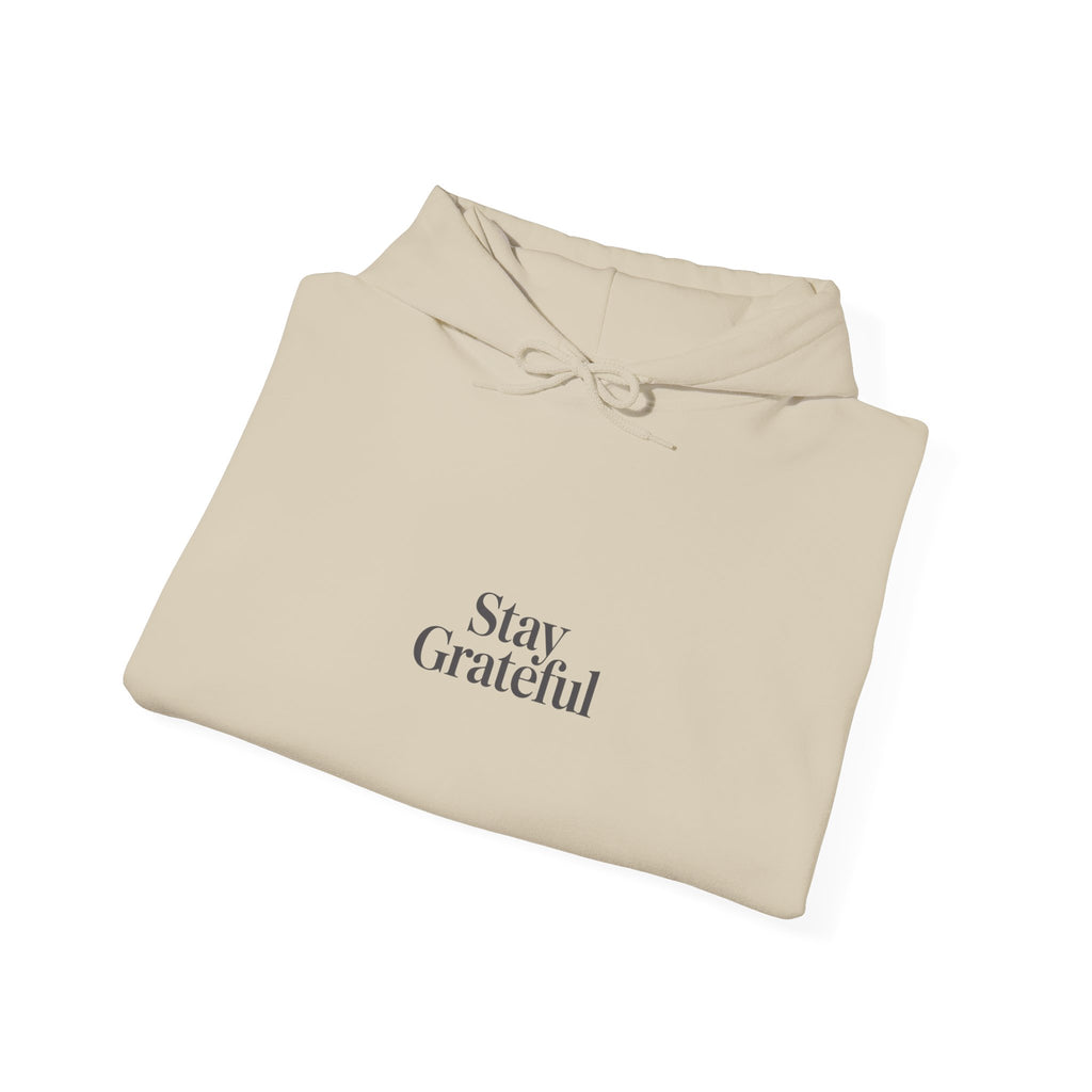 Stay Grateful Hoodie | Minimal Quote, Elegant Typography