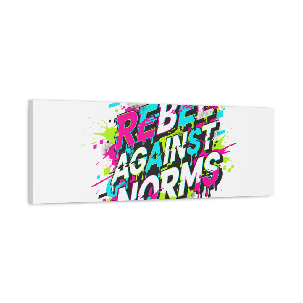 Rebel Against Norms Canvas | anti-aesthetic, glitch font art