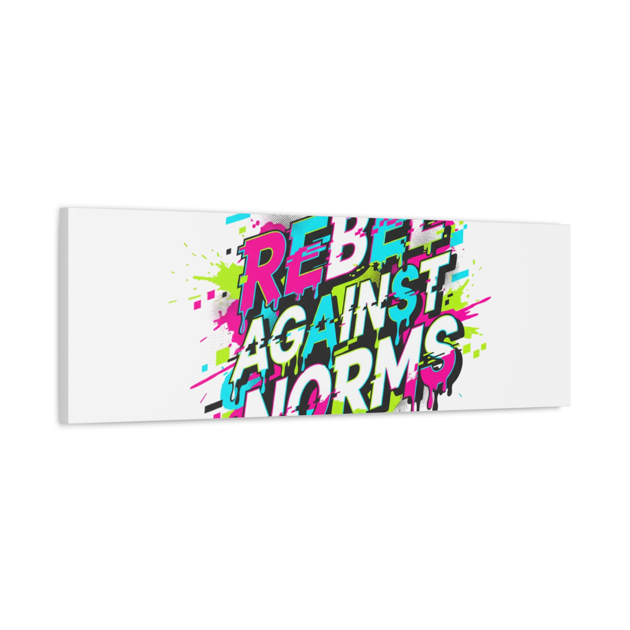 Rebel Against Norms Canvas | anti-aesthetic, glitch font art