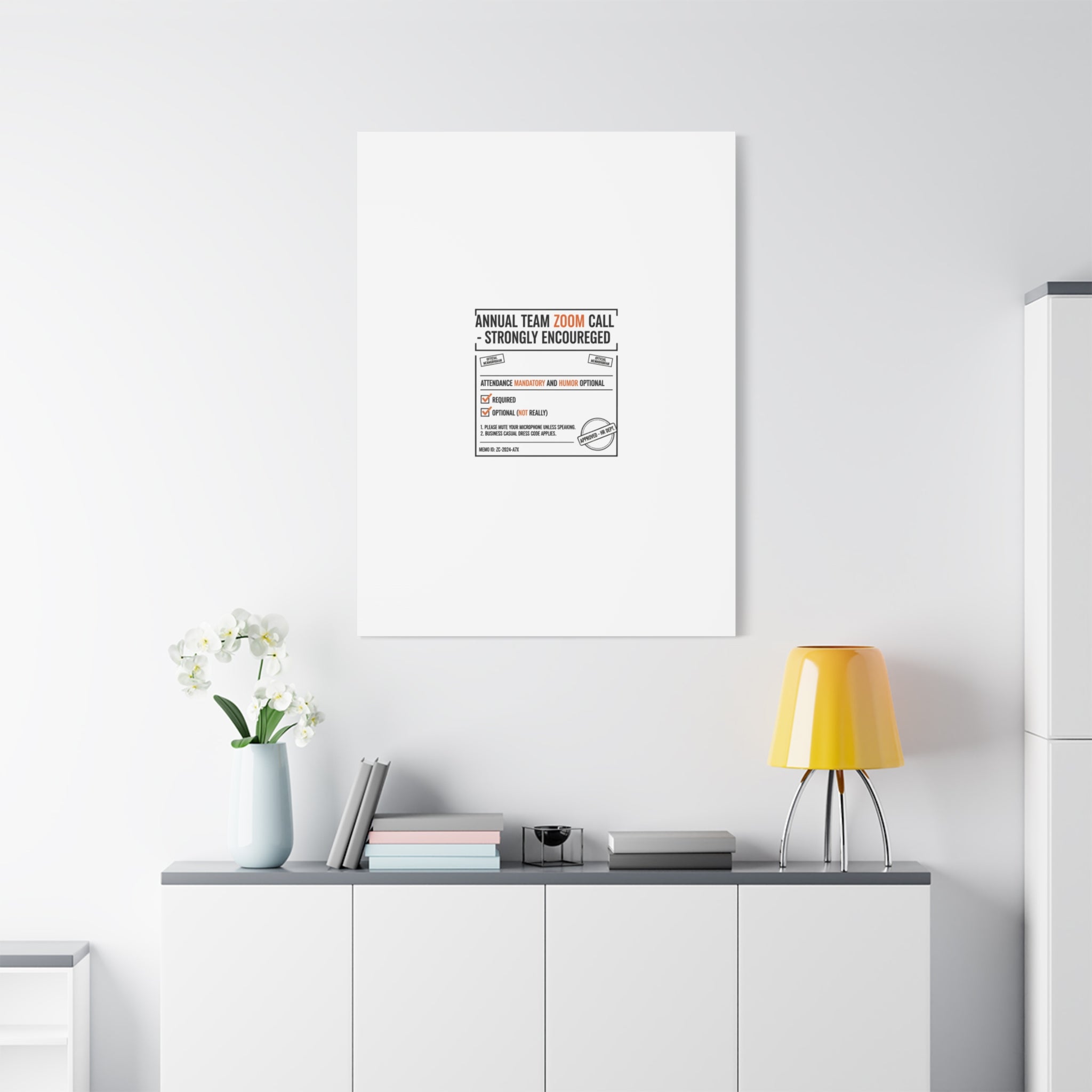 Office Sign Parody Canvas, Workplace Humor Notice Typography | Desk Wall Art