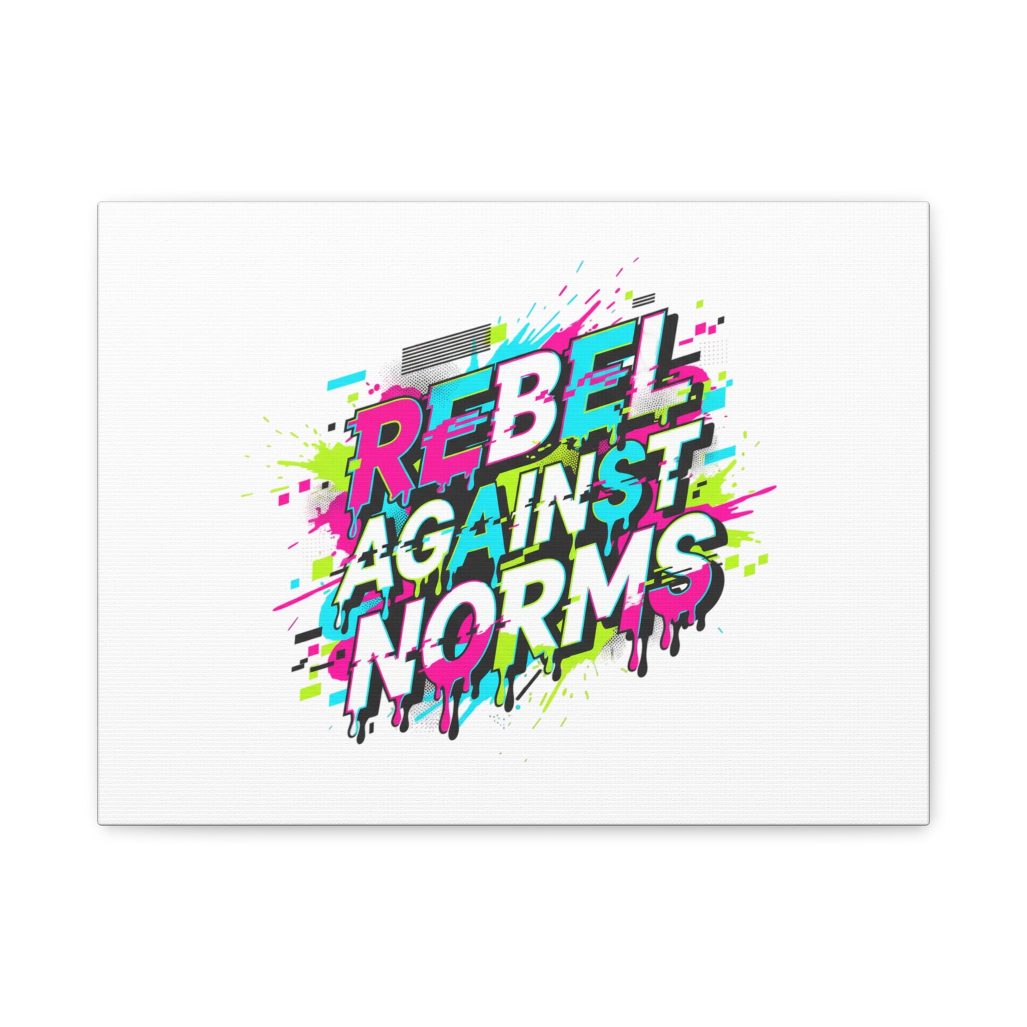 Rebel Against Norms Canvas | anti-aesthetic, glitch font art