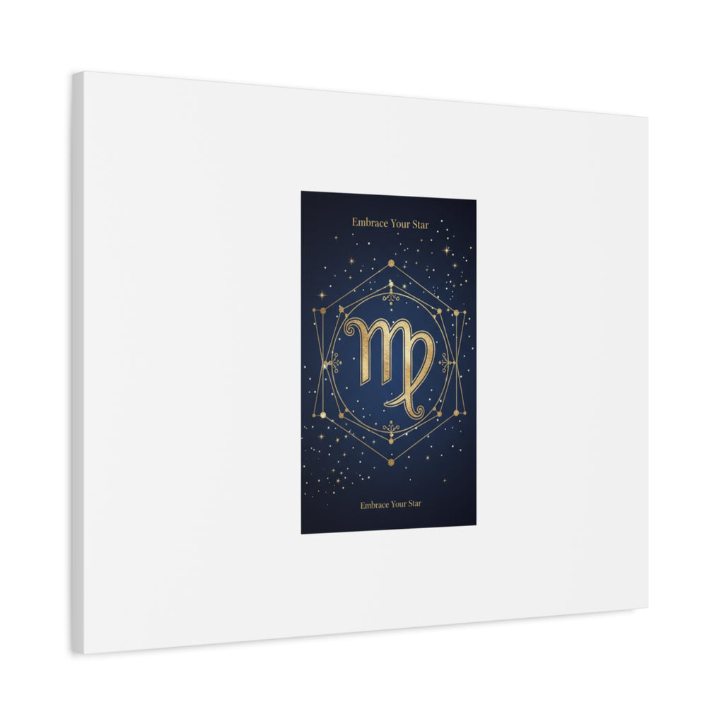 Virgo Zodiac Canvas, Astrology Art Print | Celestial Constellation Wall Decor