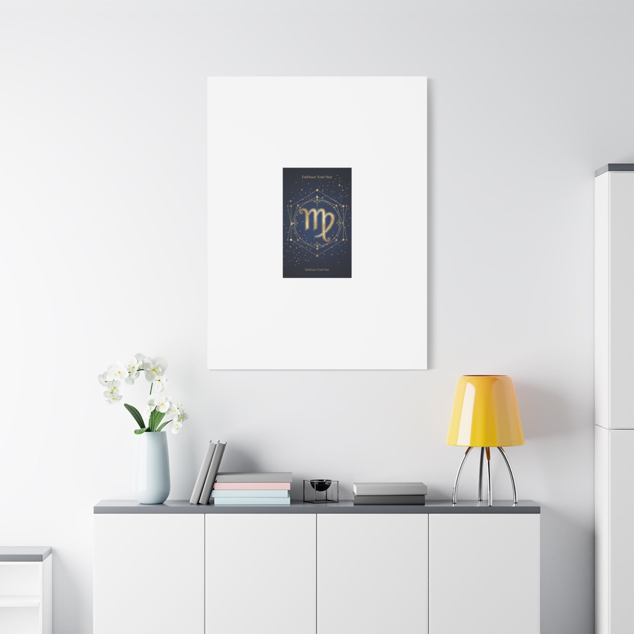 Virgo Zodiac Canvas, Astrology Art Print | Celestial Constellation Wall Decor