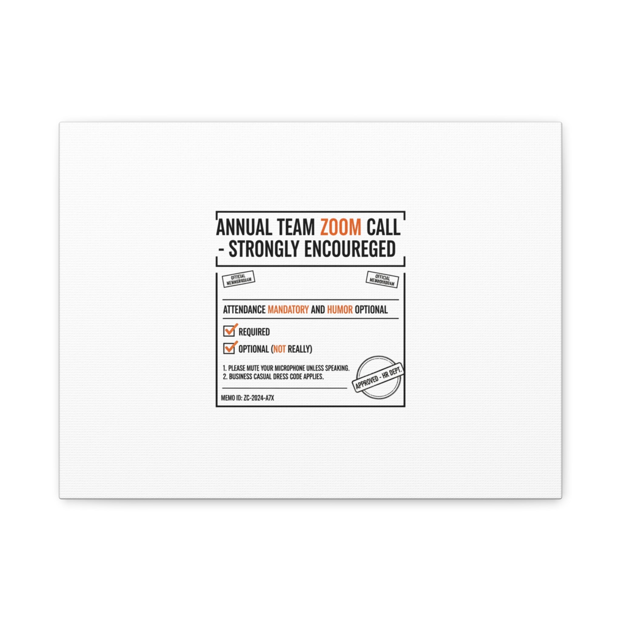 Office Sign Parody Canvas, Workplace Humor Notice Typography | Desk Wall Art