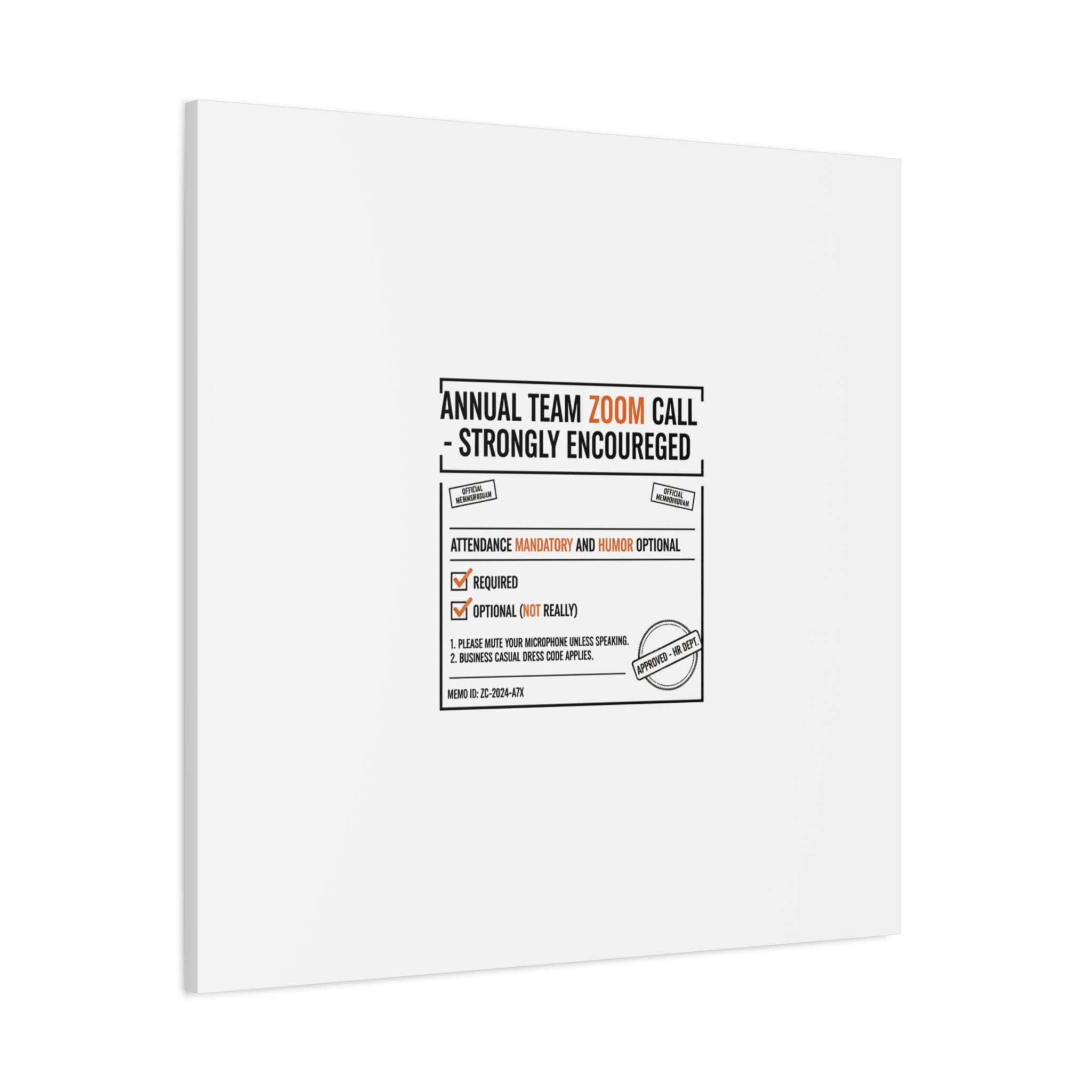 Office Sign Parody Canvas, Workplace Humor Notice Typography | Desk Wall Art