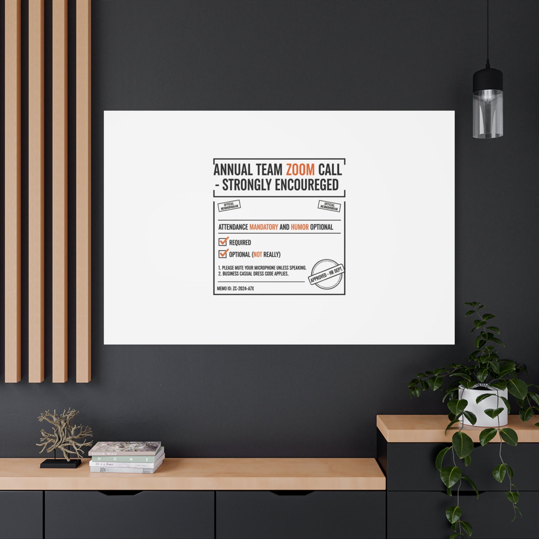 Office Sign Parody Canvas, Workplace Humor Notice Typography | Desk Wall Art
