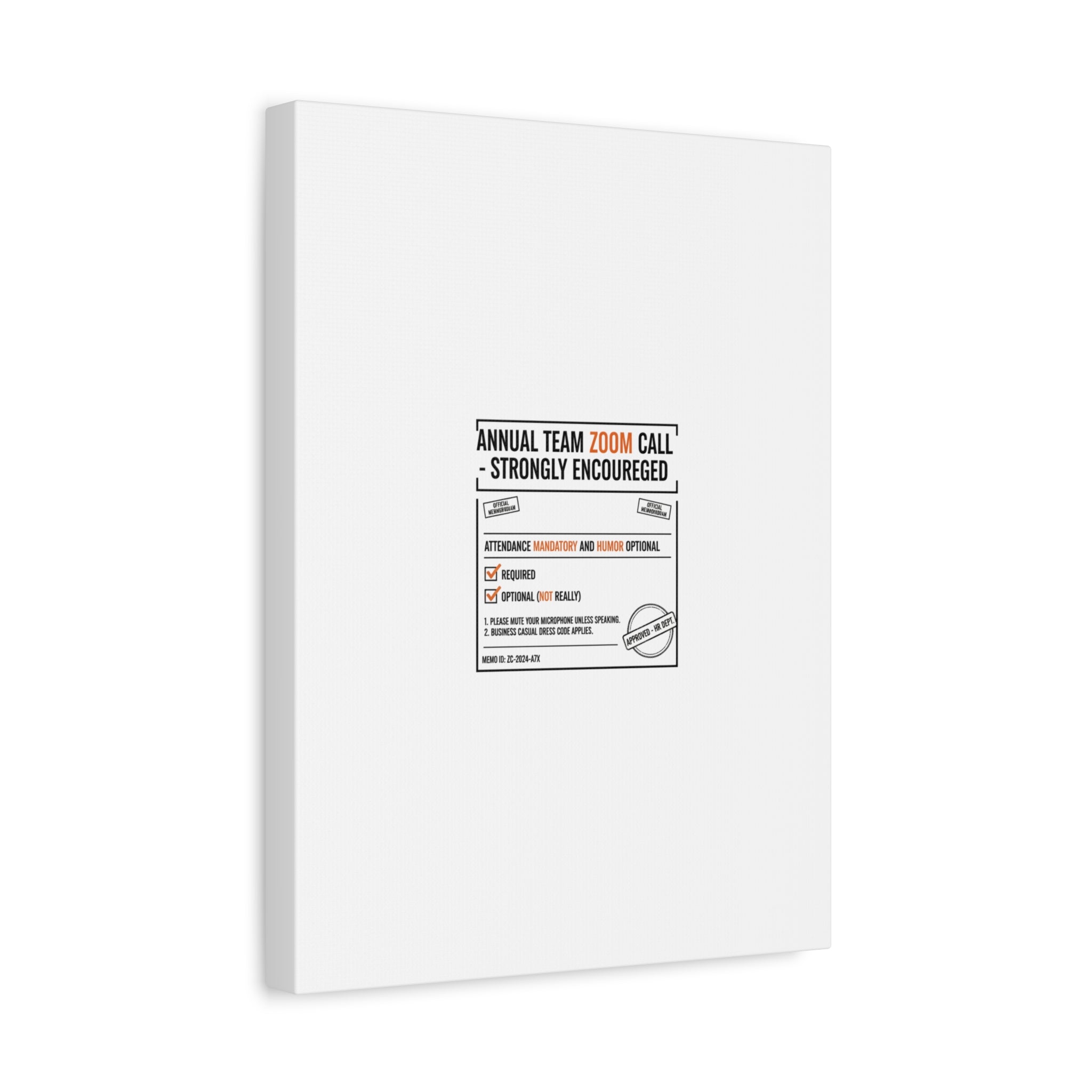 Office Sign Parody Canvas, Workplace Humor Notice Typography | Desk Wall Art