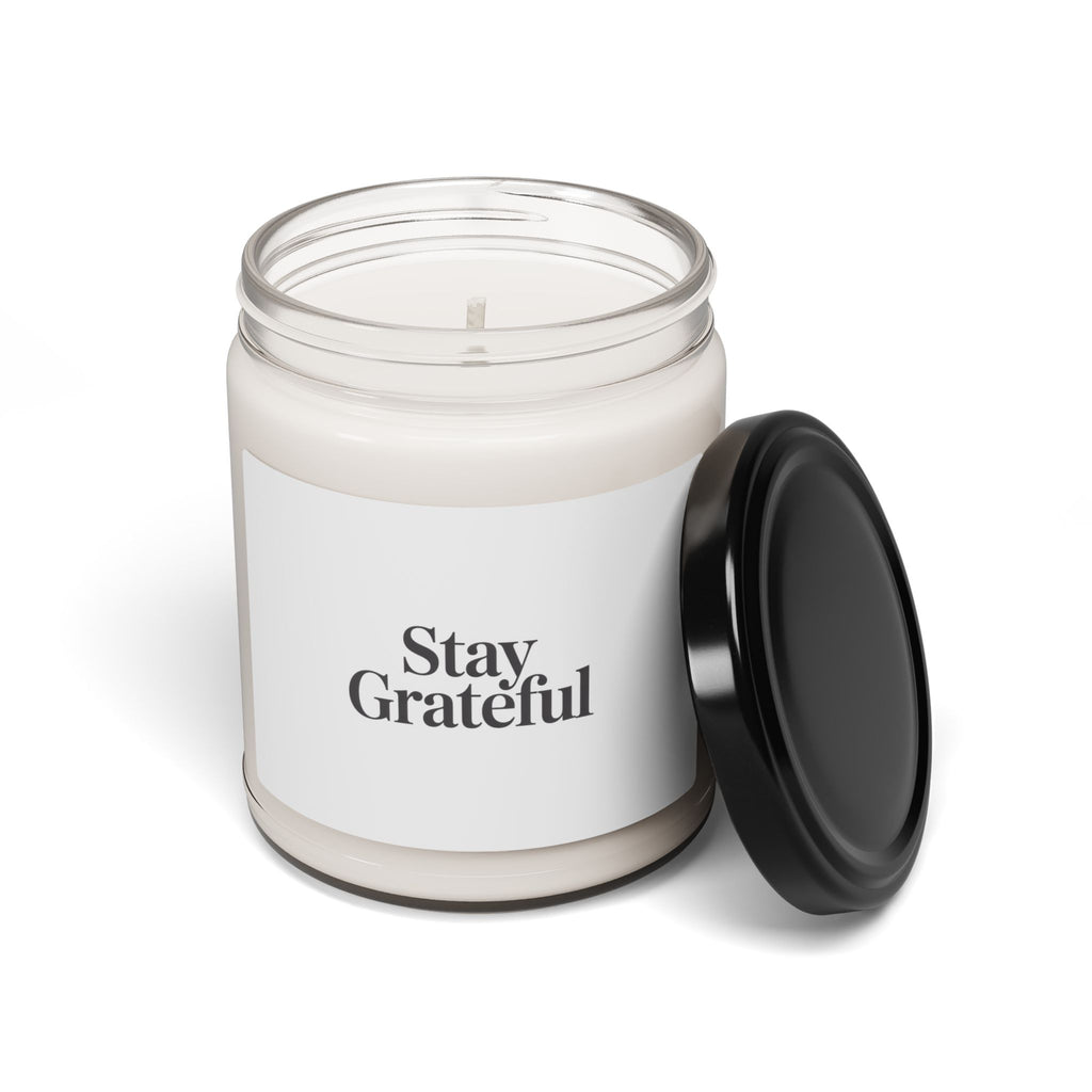 Stay Grateful Candle | Scented Soy Candle, Minimal Serif Typography