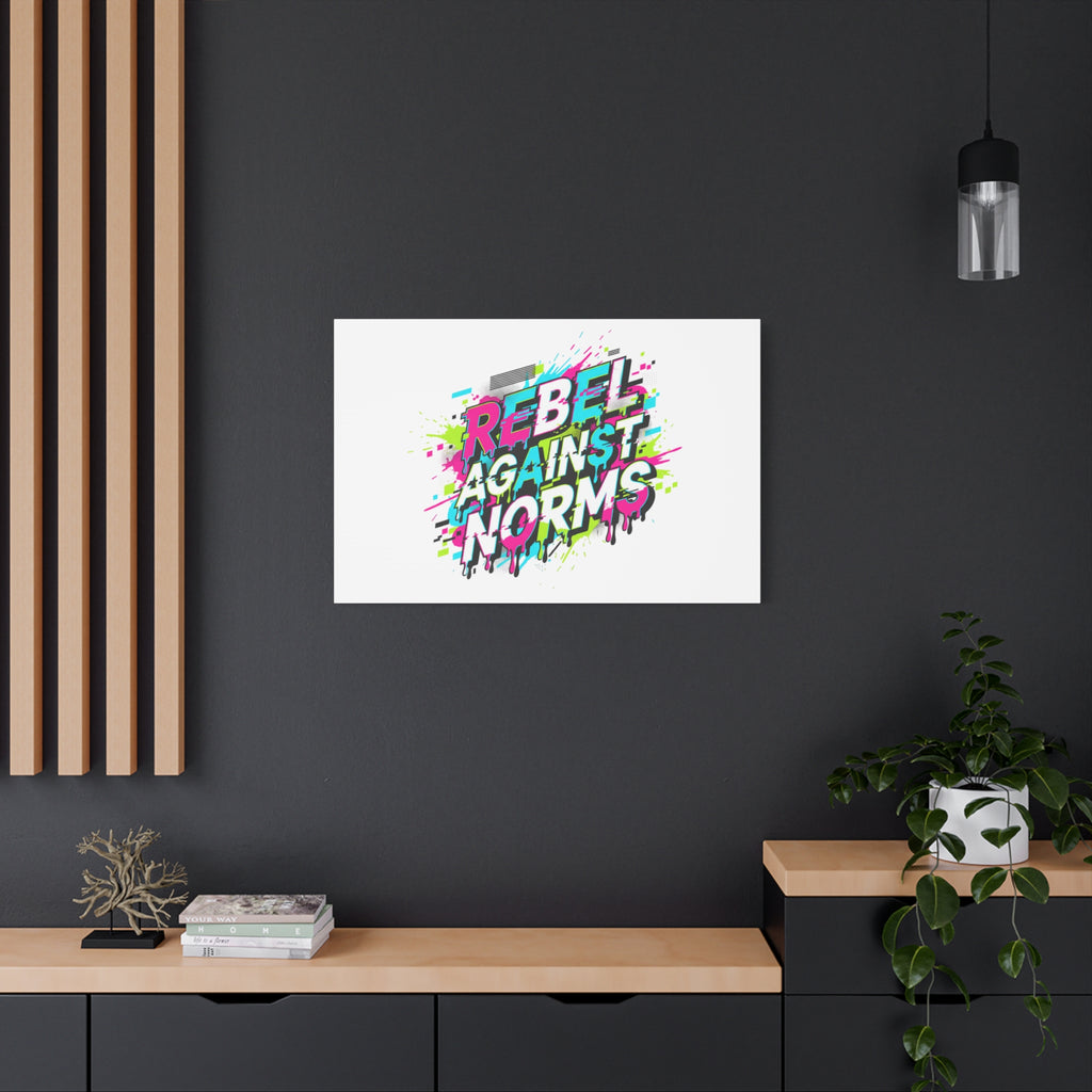 Rebel Against Norms Canvas | anti-aesthetic, glitch font art