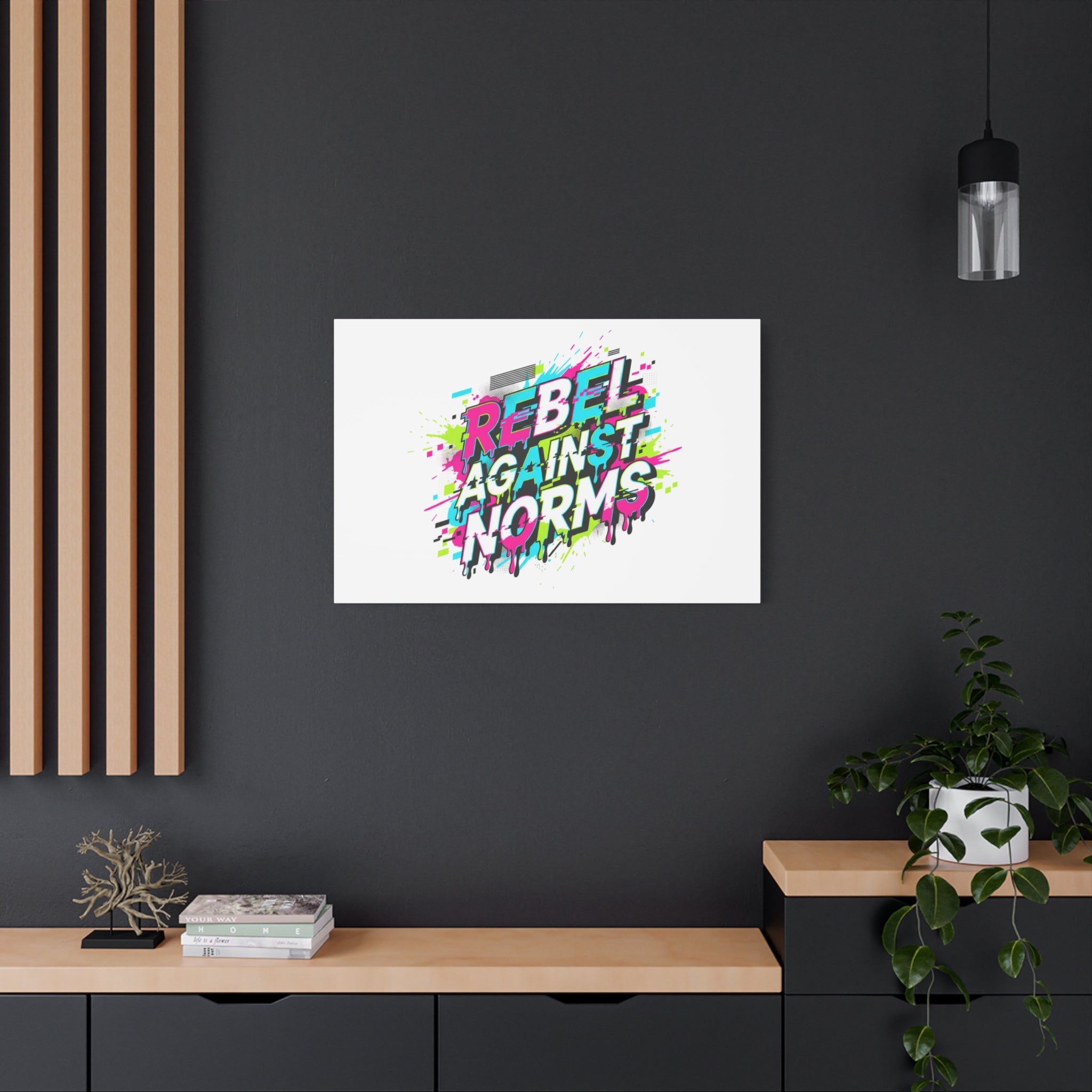 Rebel Against Norms Canvas | anti-aesthetic, glitch font art