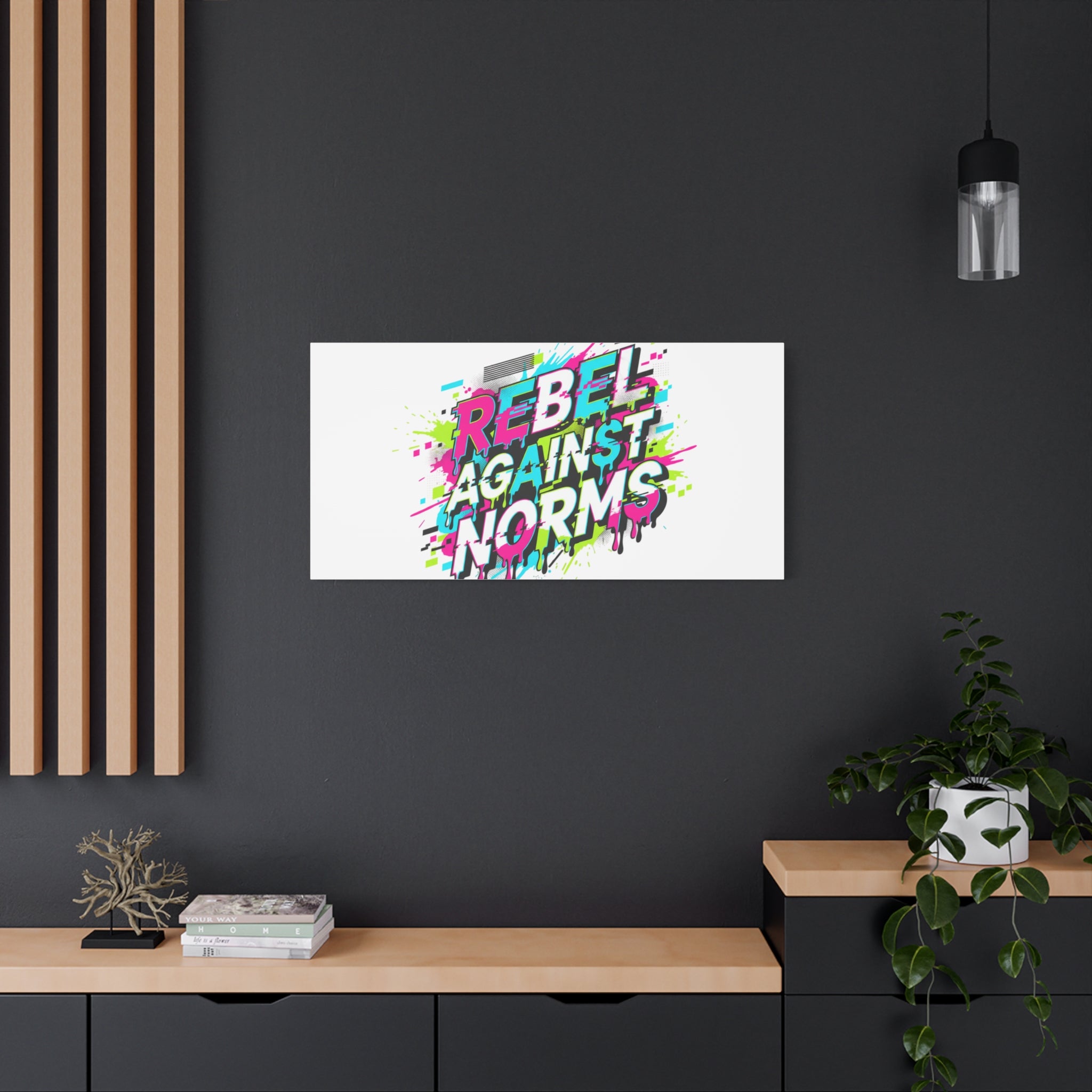 Rebel Against Norms Canvas | anti-aesthetic, glitch font art