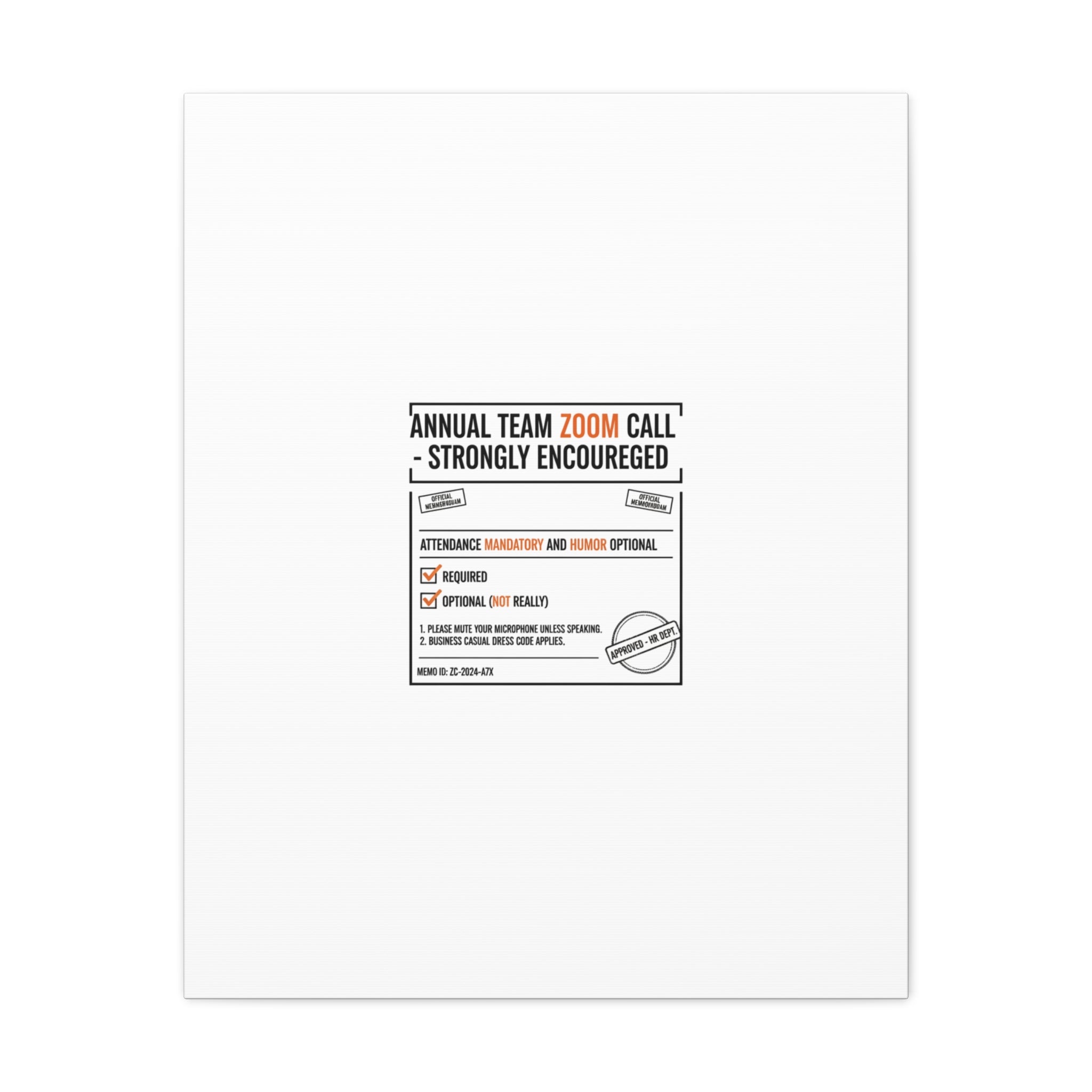Office Sign Parody Canvas, Workplace Humor Notice Typography | Desk Wall Art