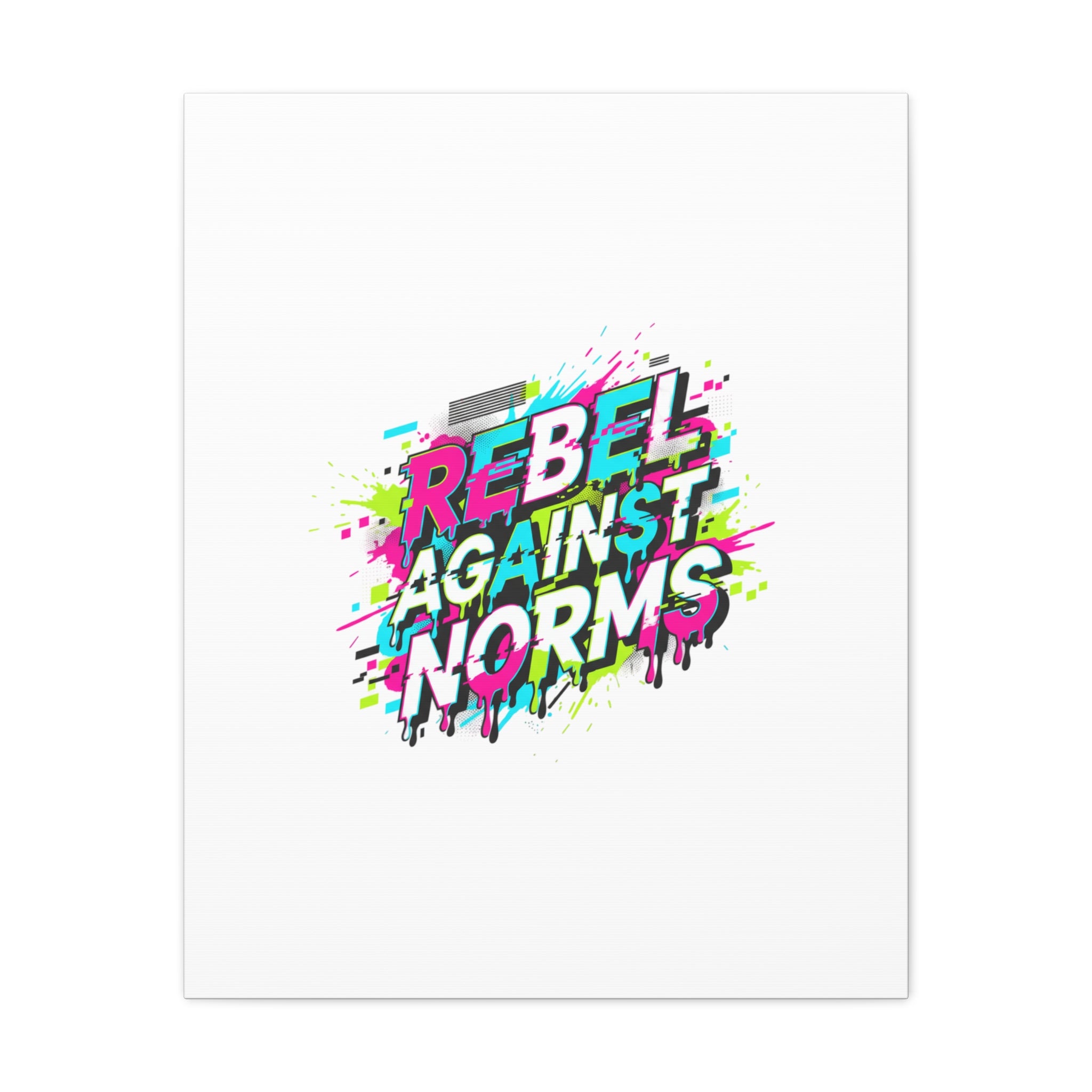 Rebel Against Norms Canvas | anti-aesthetic, glitch font art