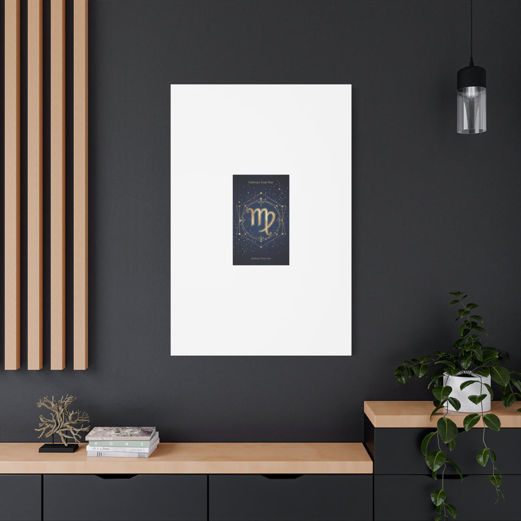 Virgo Zodiac Canvas, Astrology Art Print | Celestial Constellation Wall Decor