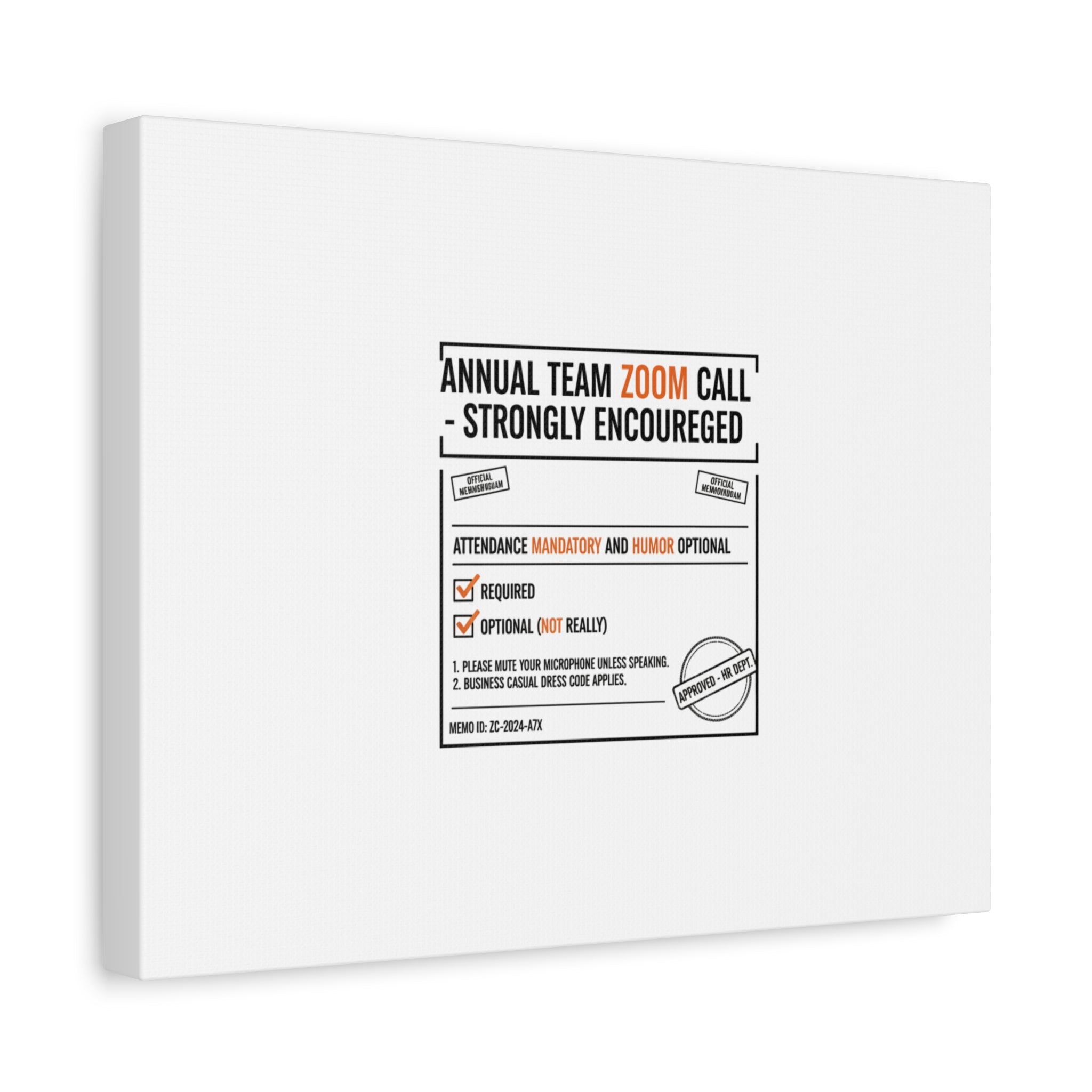 Office Sign Parody Canvas, Workplace Humor Notice Typography | Desk Wall Art