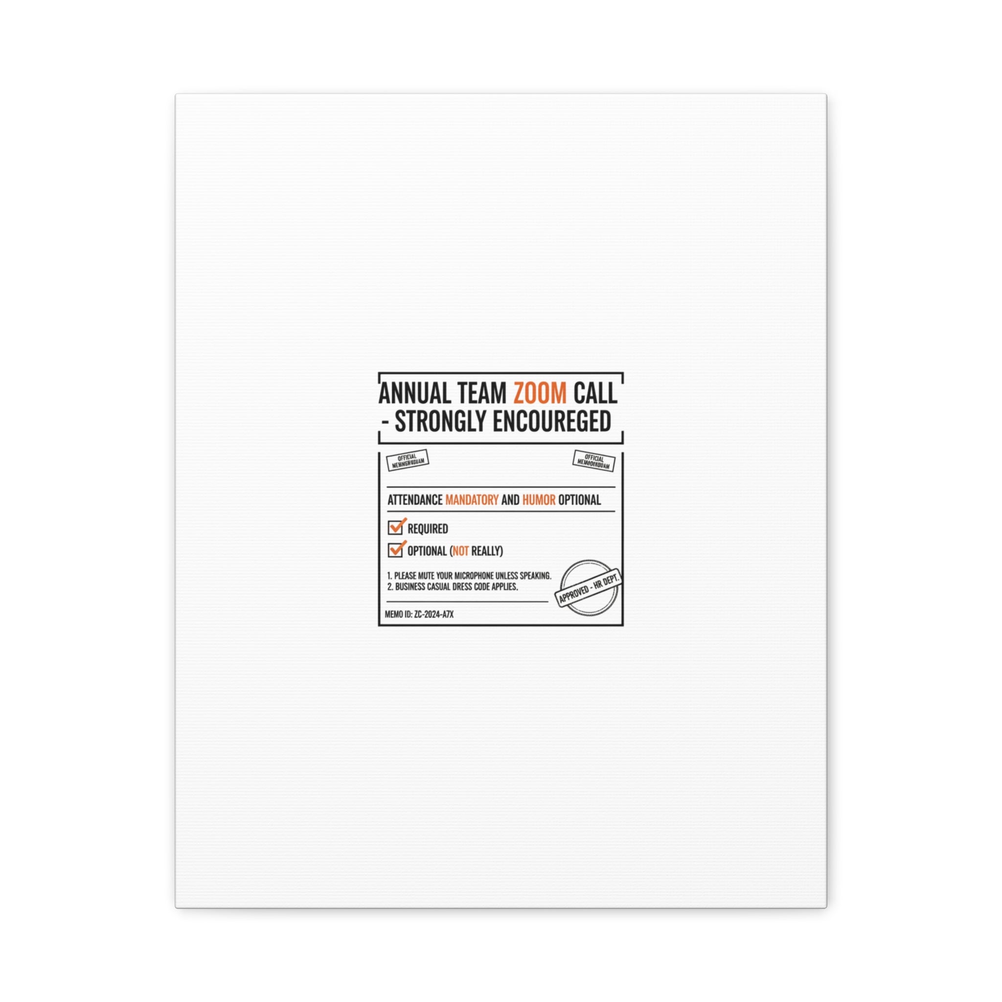 Office Sign Parody Canvas, Workplace Humor Notice Typography | Desk Wall Art