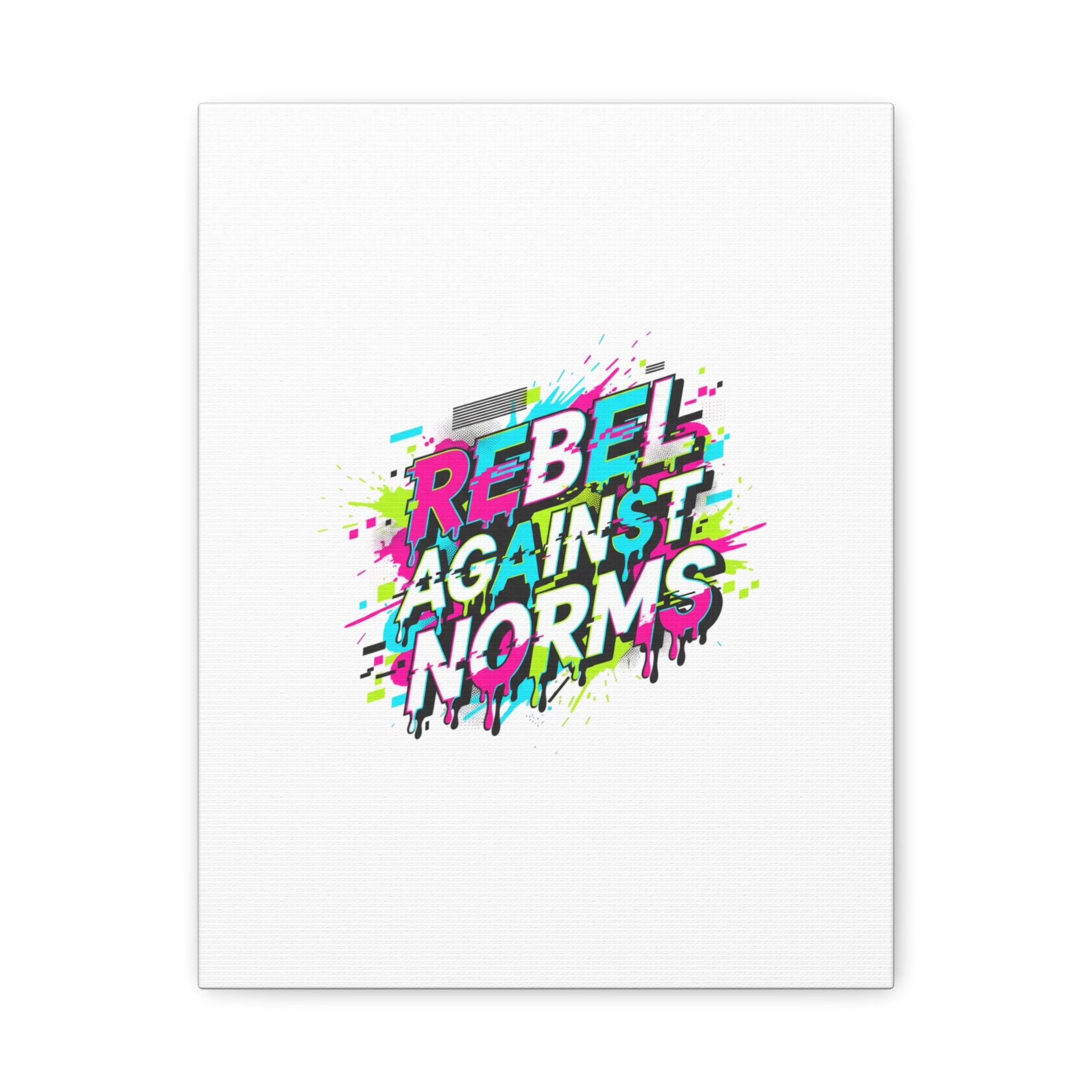 Rebel Against Norms Canvas | anti-aesthetic, glitch font art
