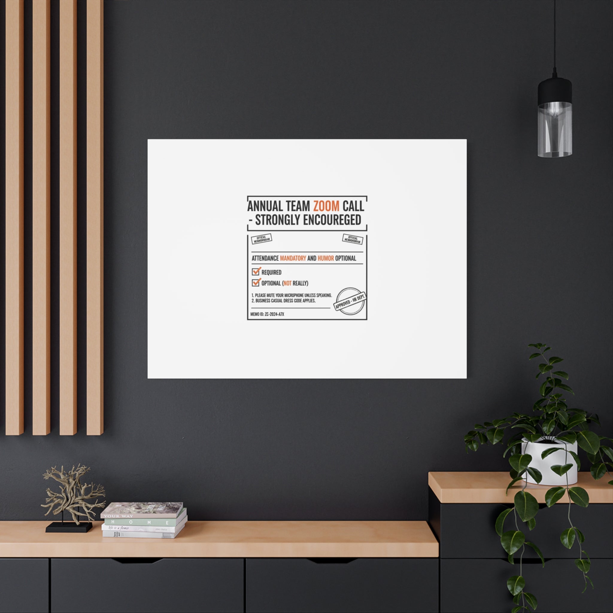 Office Sign Parody Canvas, Workplace Humor Notice Typography | Desk Wall Art