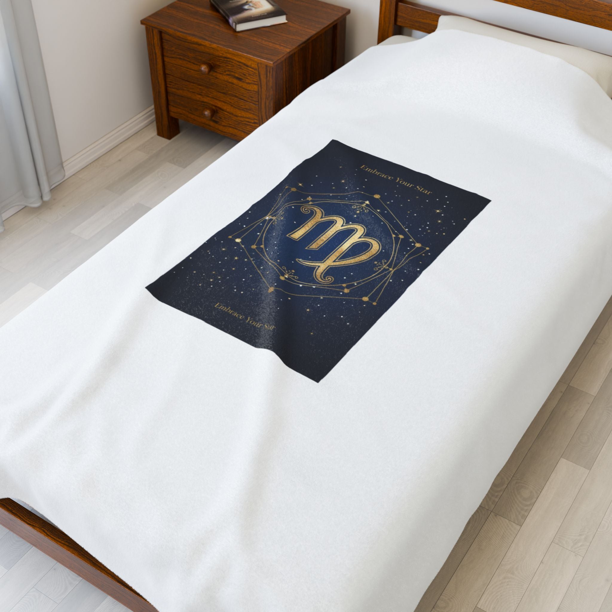 Virgo Zodiac Velvet Blanket | celestial decor, moon phase astrology