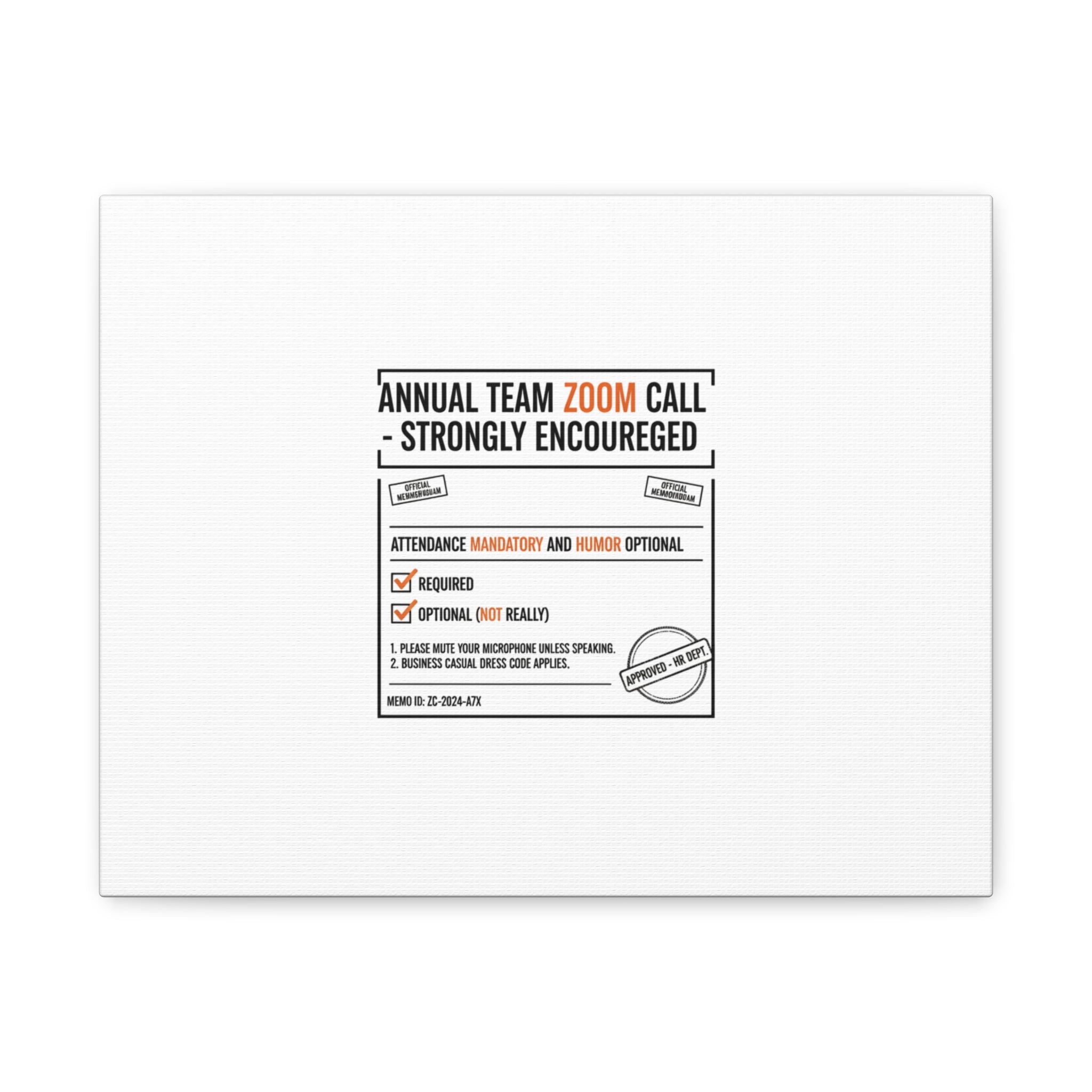 Office Sign Parody Canvas, Workplace Humor Notice Typography | Desk Wall Art
