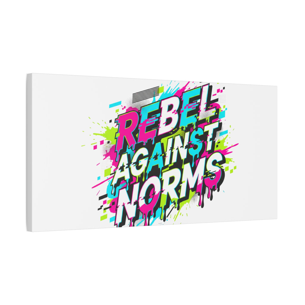 Rebel Against Norms Canvas | anti-aesthetic, glitch font art