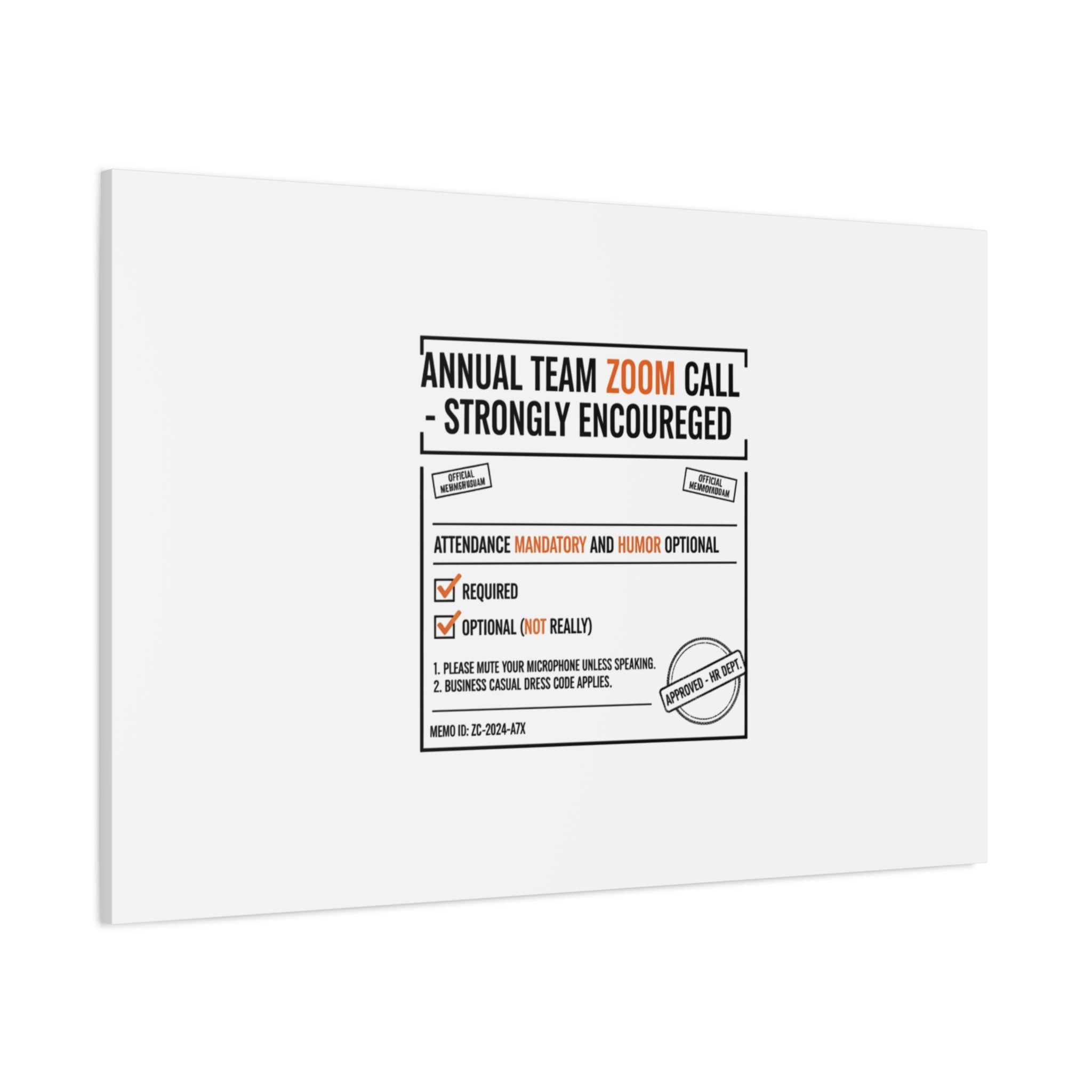 Office Sign Parody Canvas, Workplace Humor Notice Typography | Desk Wall Art