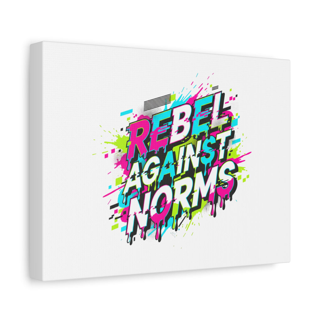 Rebel Against Norms Canvas | anti-aesthetic, glitch font art