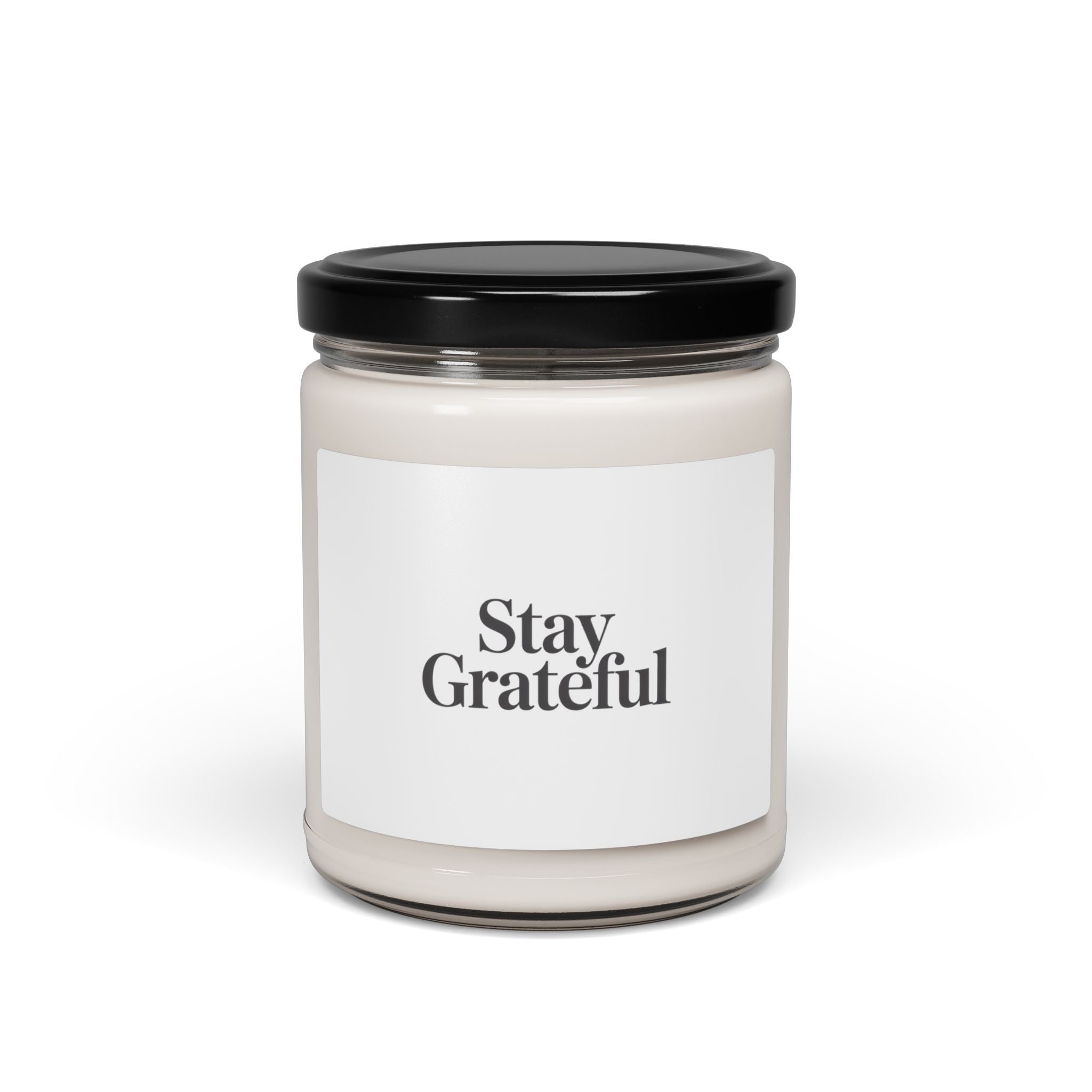 Stay Grateful Candle | Scented Soy Candle, Minimal Serif Typography