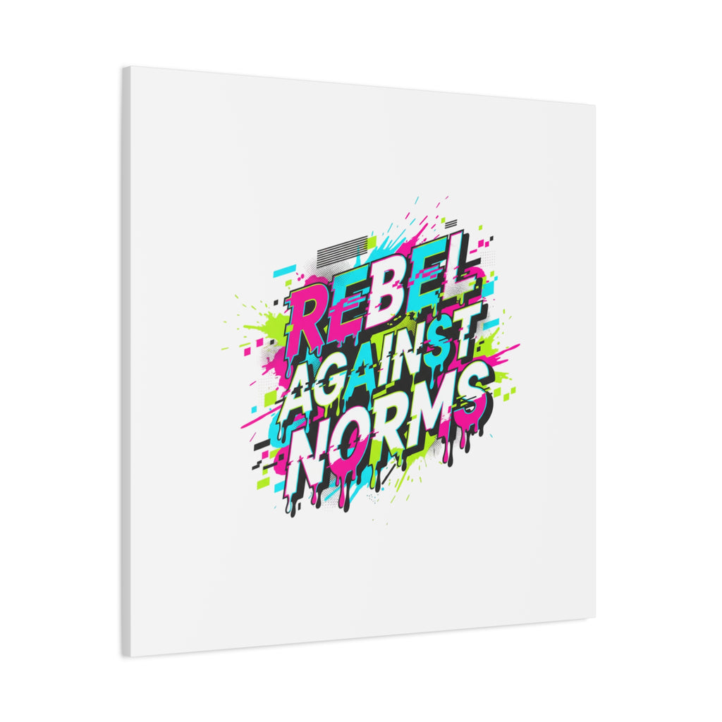 Rebel Against Norms Canvas | anti-aesthetic, glitch font art