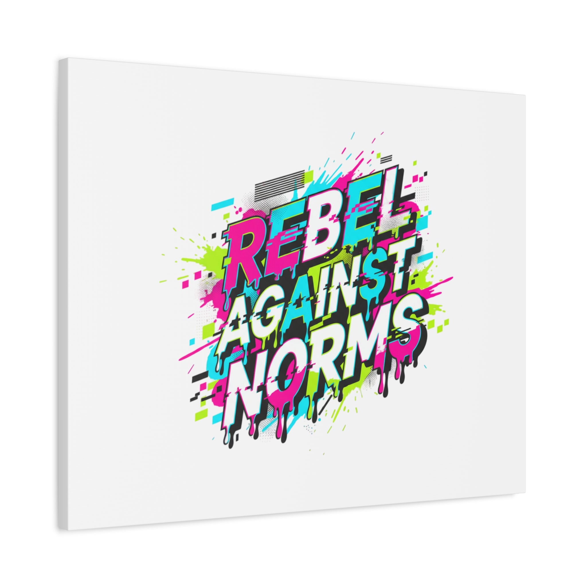 Rebel Against Norms Canvas | anti-aesthetic, glitch font art