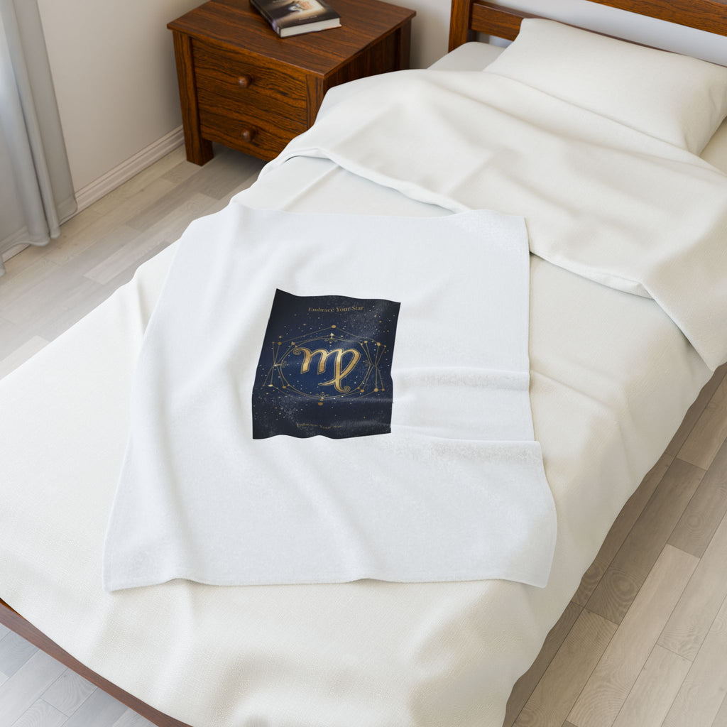 Virgo Zodiac Velvet Blanket | celestial decor, moon phase astrology