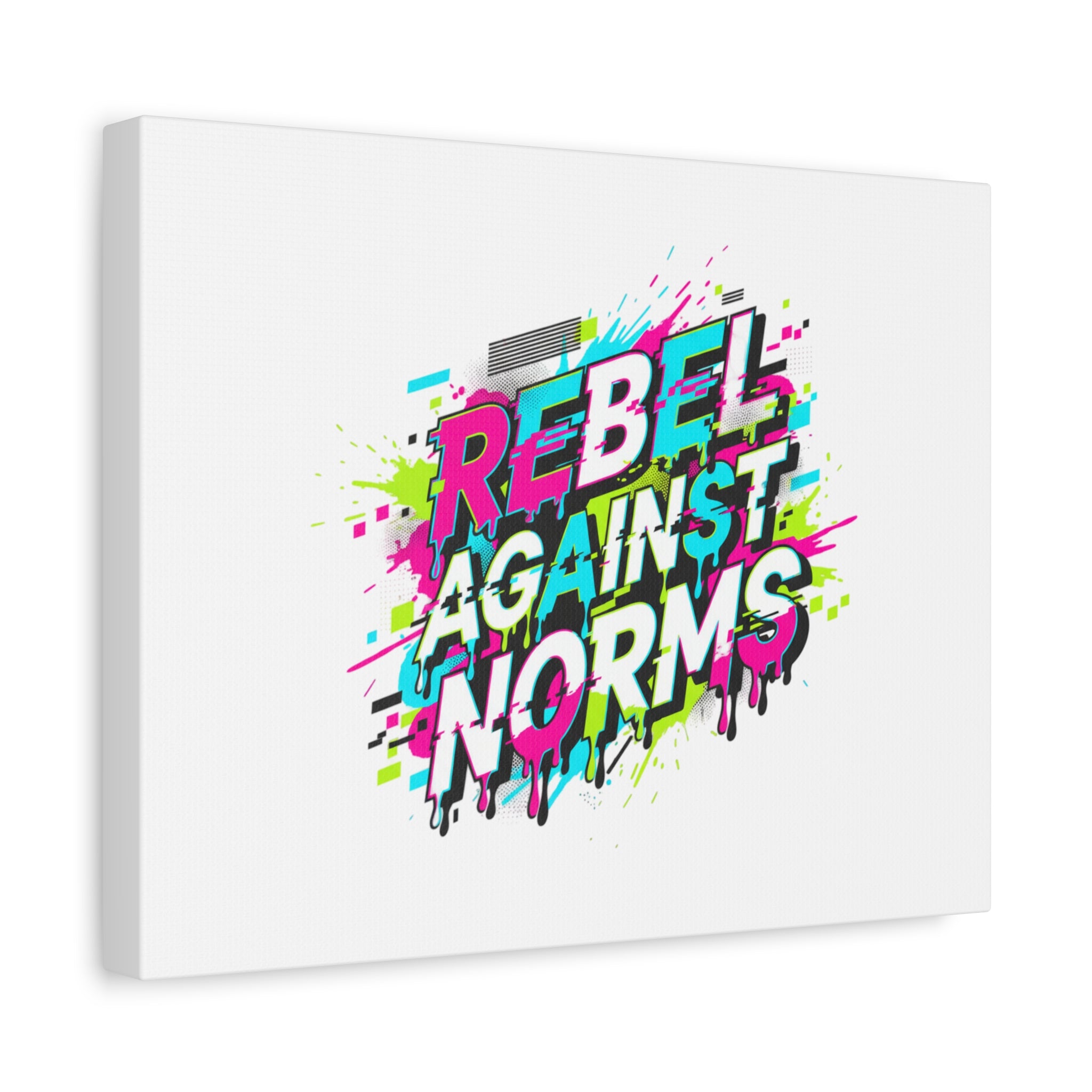 Rebel Against Norms Canvas | anti-aesthetic, glitch font art