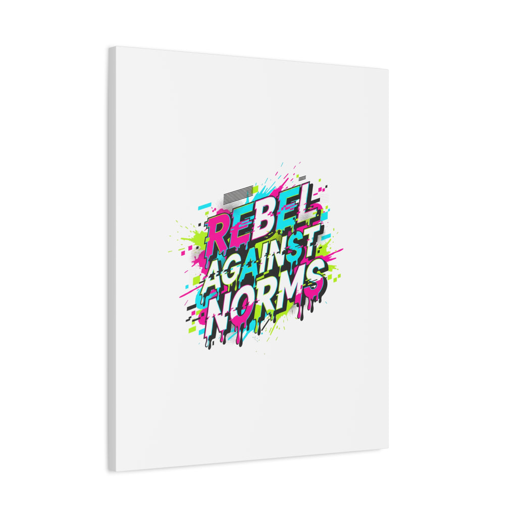 Rebel Against Norms Canvas | anti-aesthetic, glitch font art
