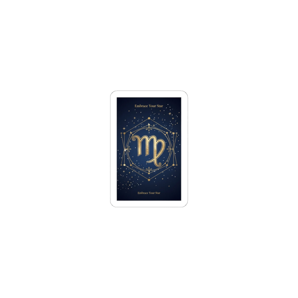 Virgo Constellation Sticker | Celestial Zodiac, Gold Moon Phase Design