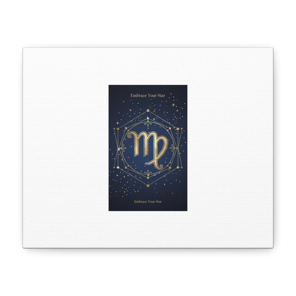 Virgo Zodiac Canvas, Astrology Art Print | Celestial Constellation Wall Decor