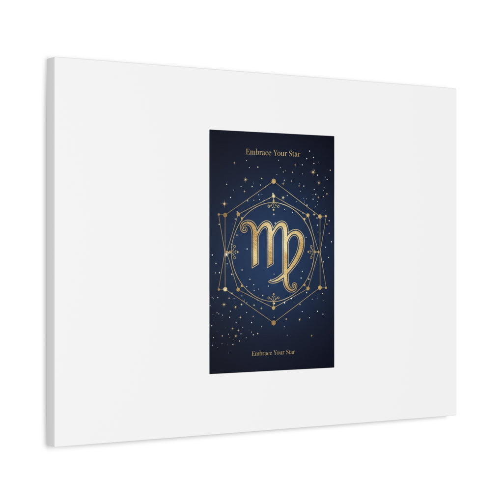 Virgo Zodiac Canvas, Astrology Art Print | Celestial Constellation Wall Decor