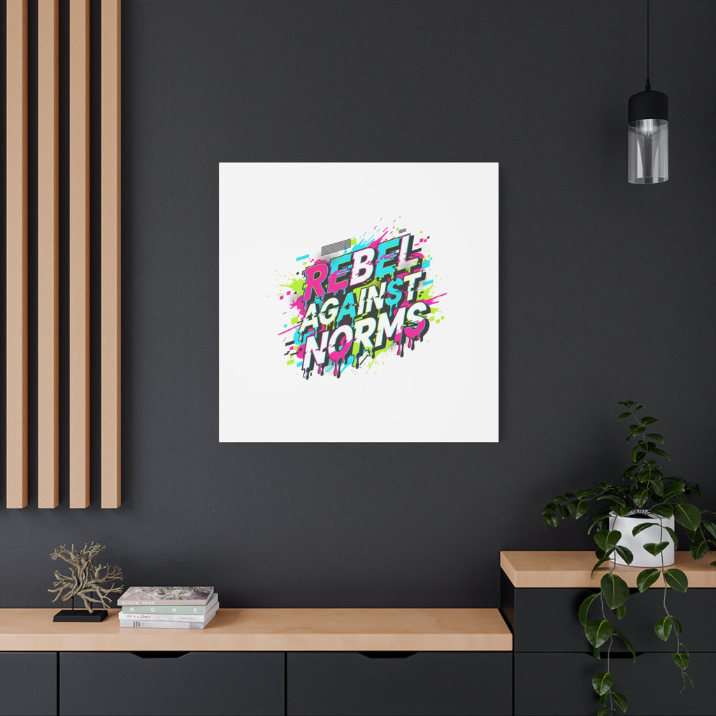 Rebel Against Norms Canvas | anti-aesthetic, glitch font art