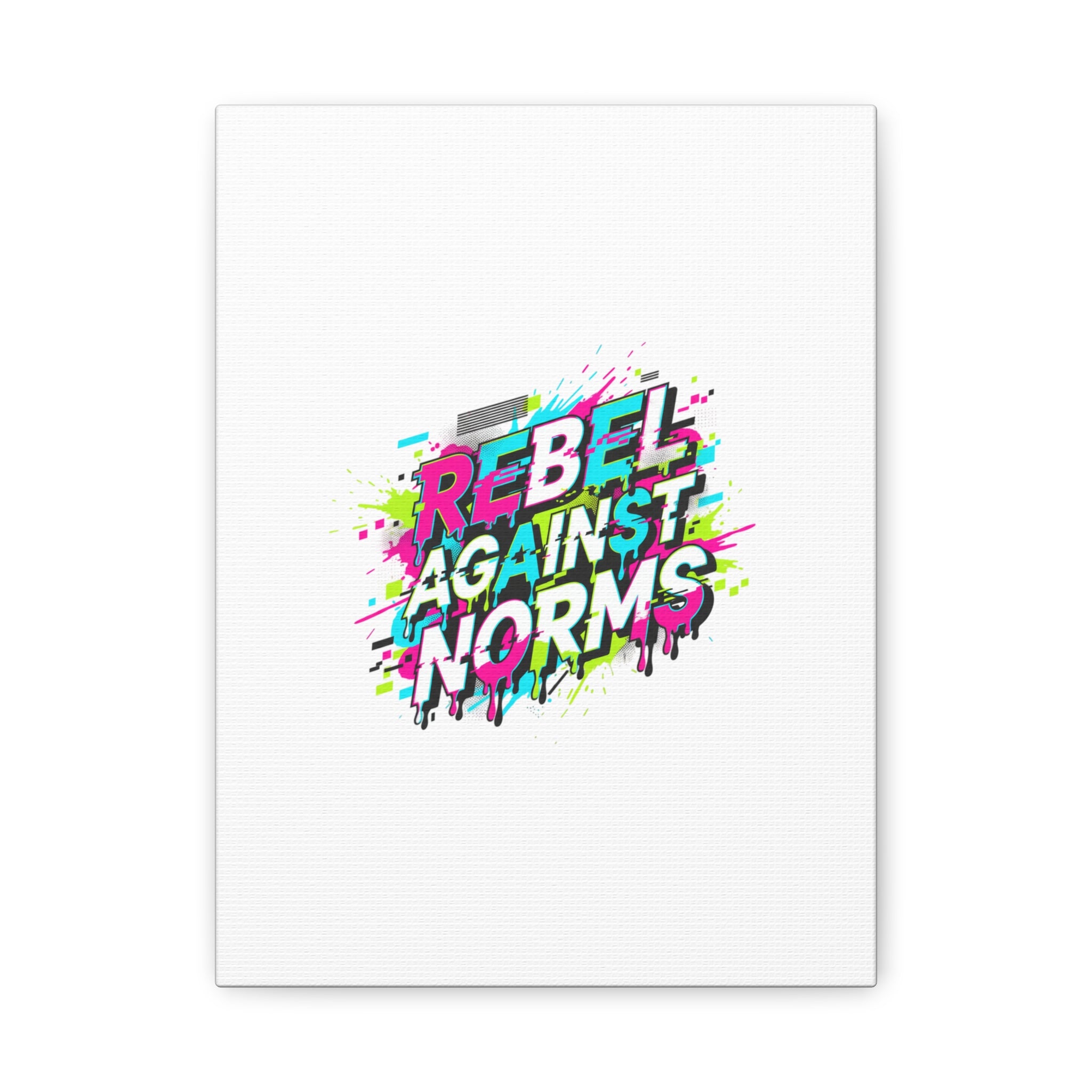 Rebel Against Norms Canvas | anti-aesthetic, glitch font art
