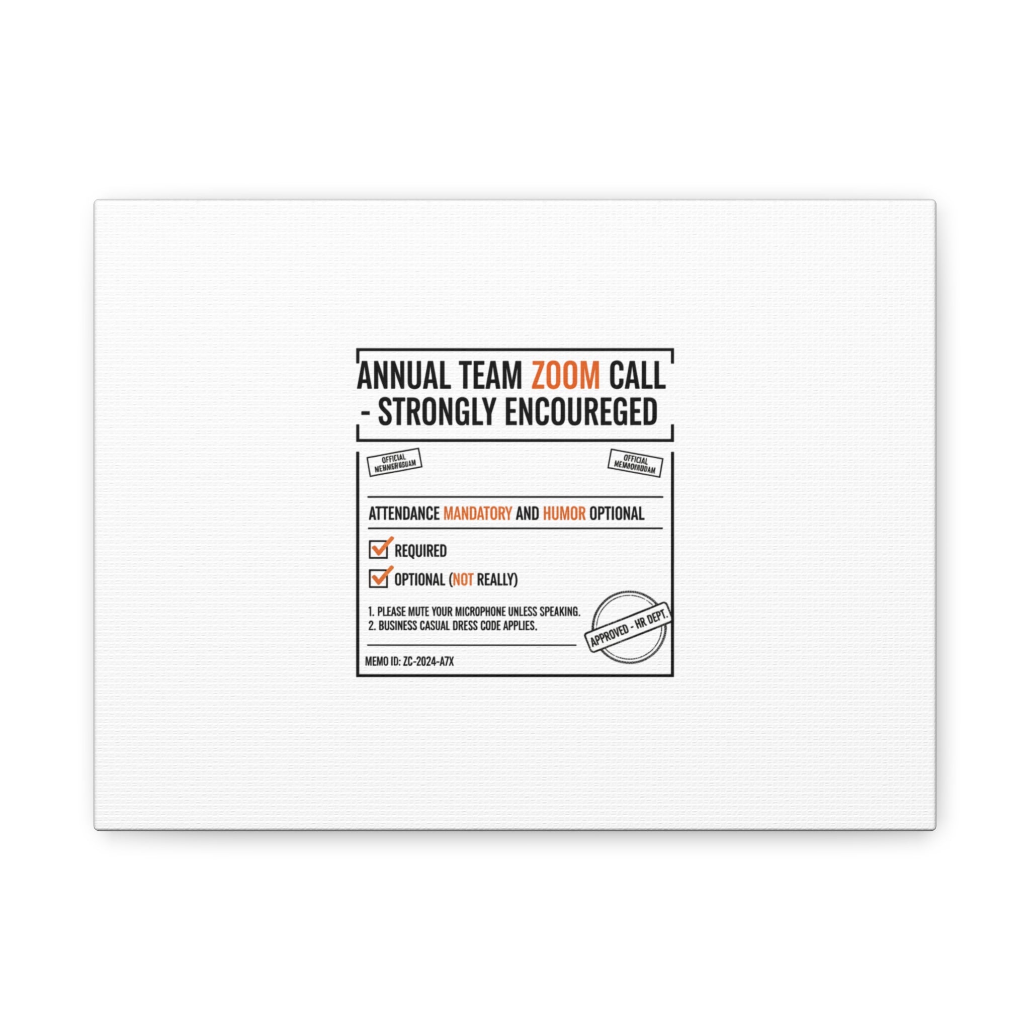Office Sign Parody Canvas, Workplace Humor Notice Typography | Desk Wall Art