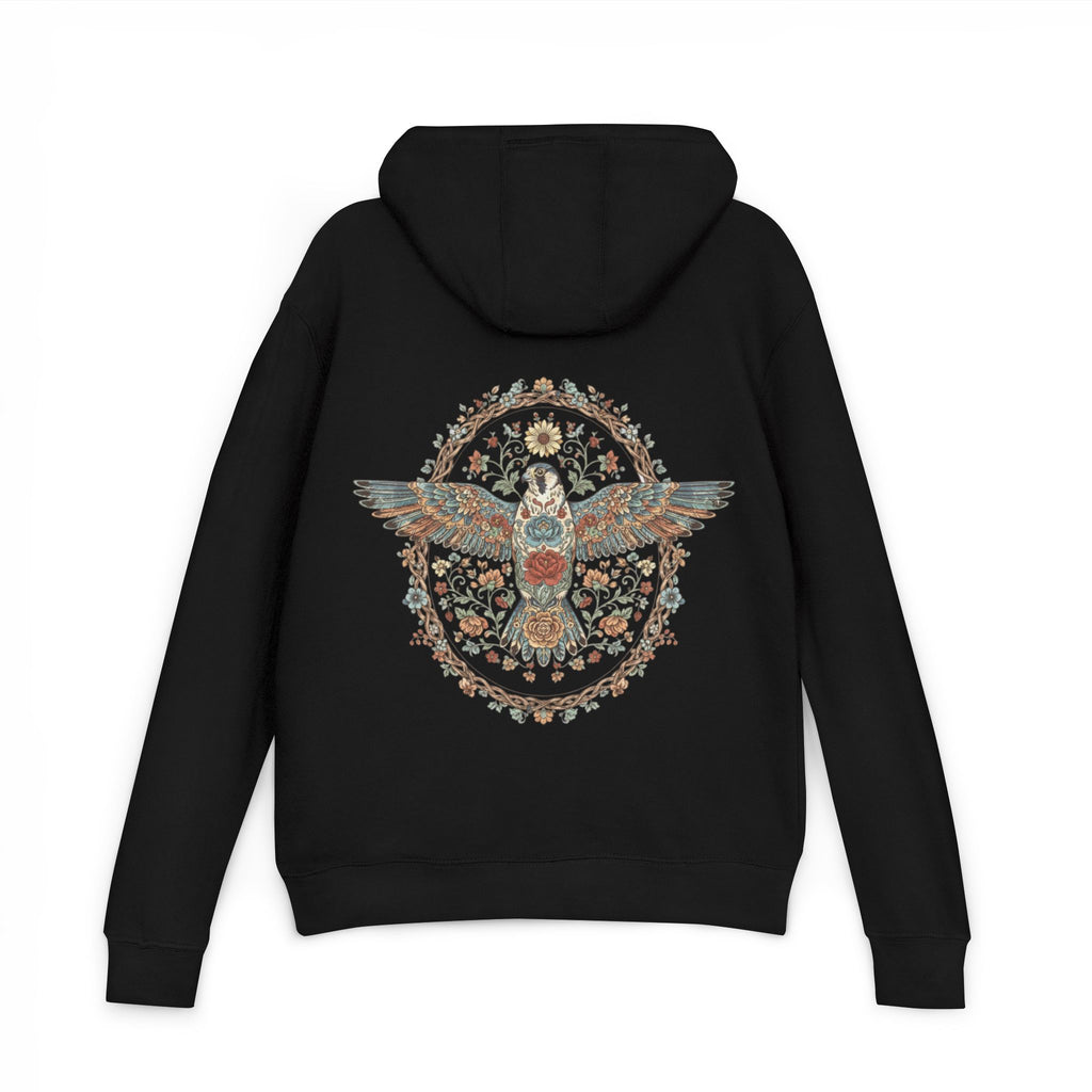 Embroidered Owl Mandala Hoodie – Boho Nature Graphic Sweatshirt