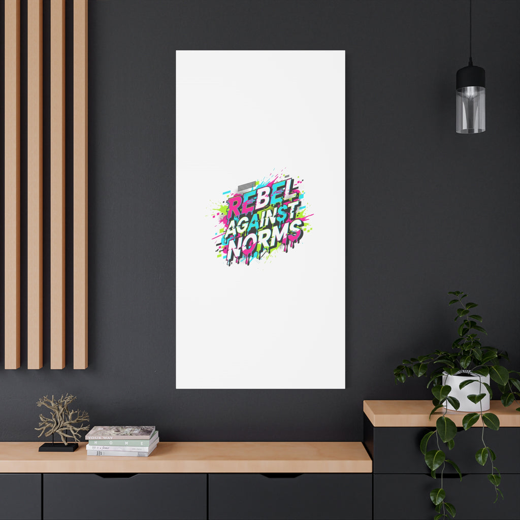 Rebel Against Norms Canvas | anti-aesthetic, glitch font art