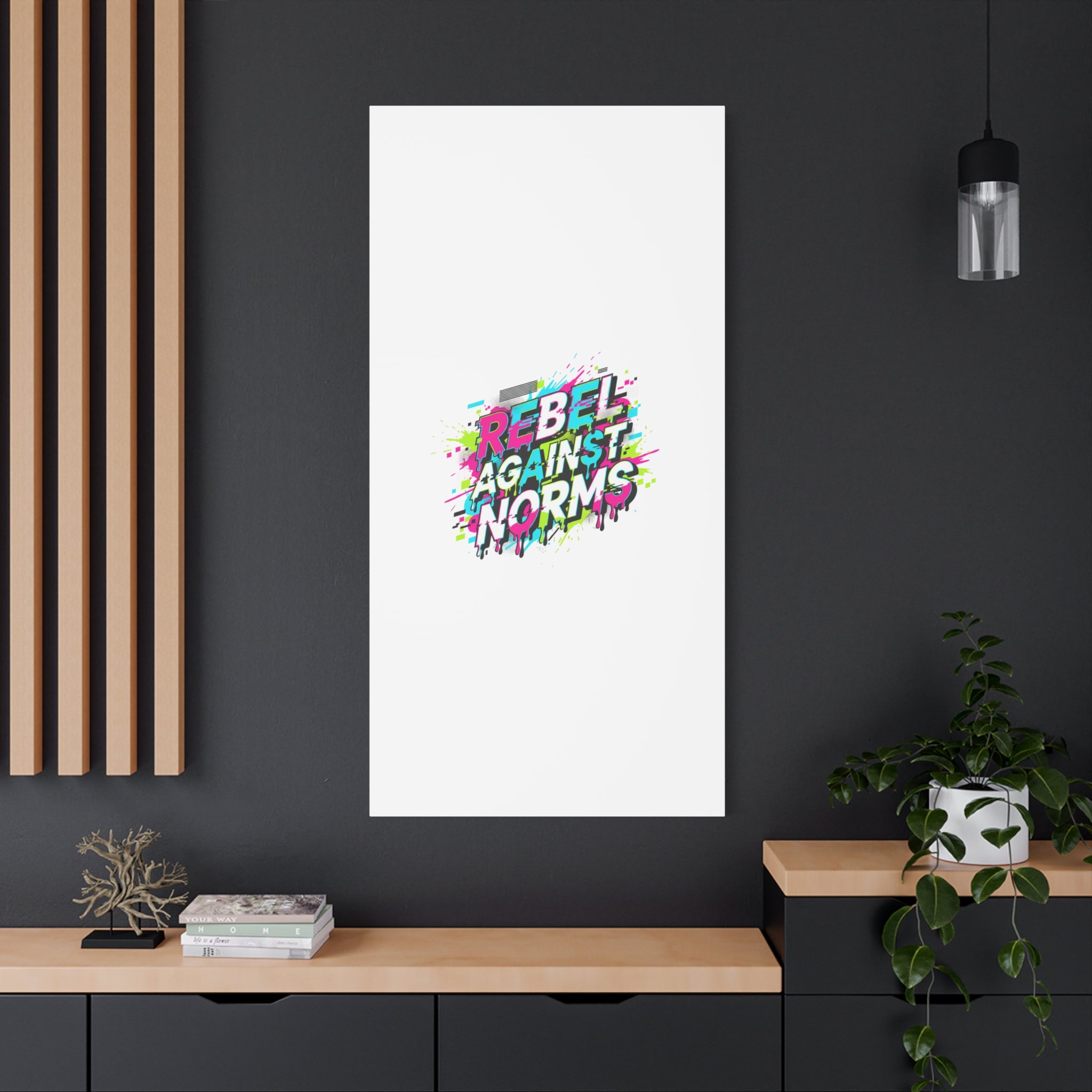 Rebel Against Norms Canvas | anti-aesthetic, glitch font art